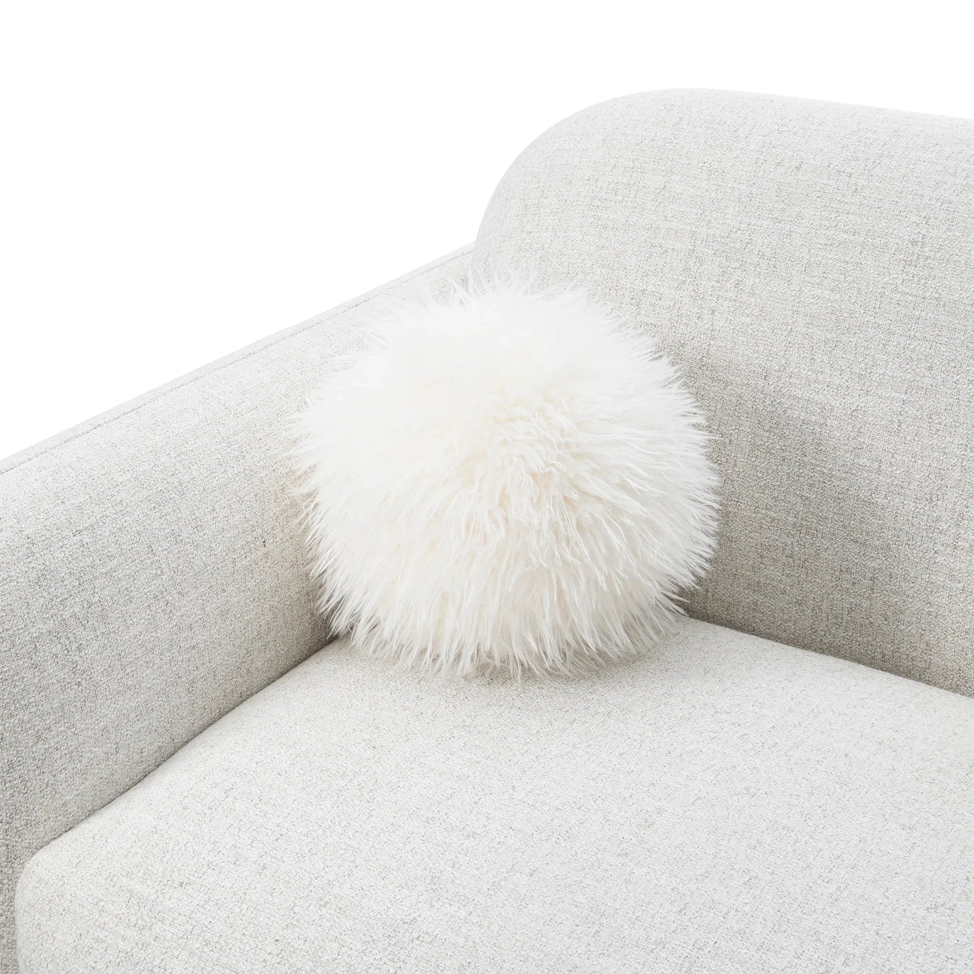 Mellone 84" Mid-Century Modern Chenille Sofa with 3 Pillows