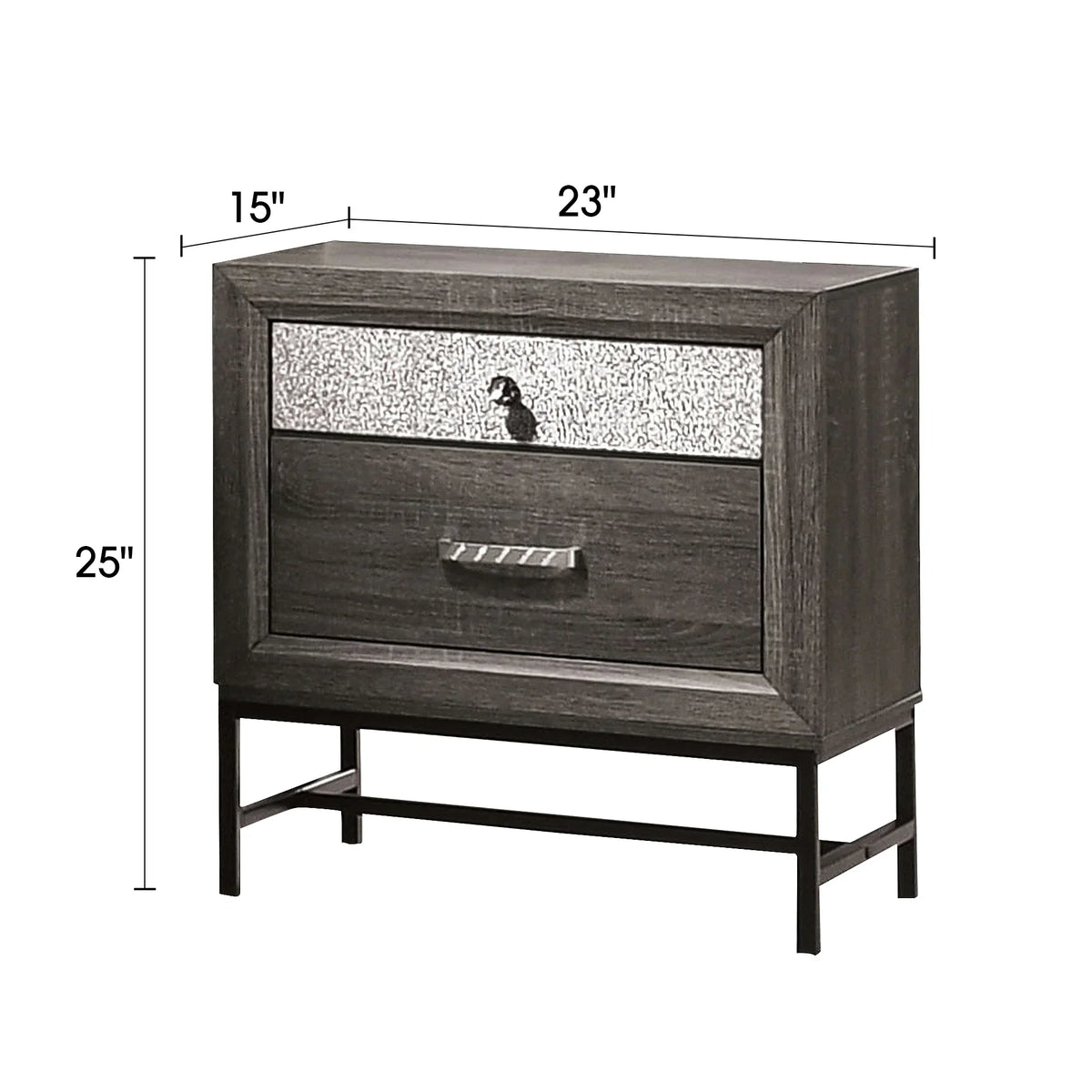 3-Piece Voleta Full & Queen & E.King Storage Platform Bedroom Set with Metal Leg
