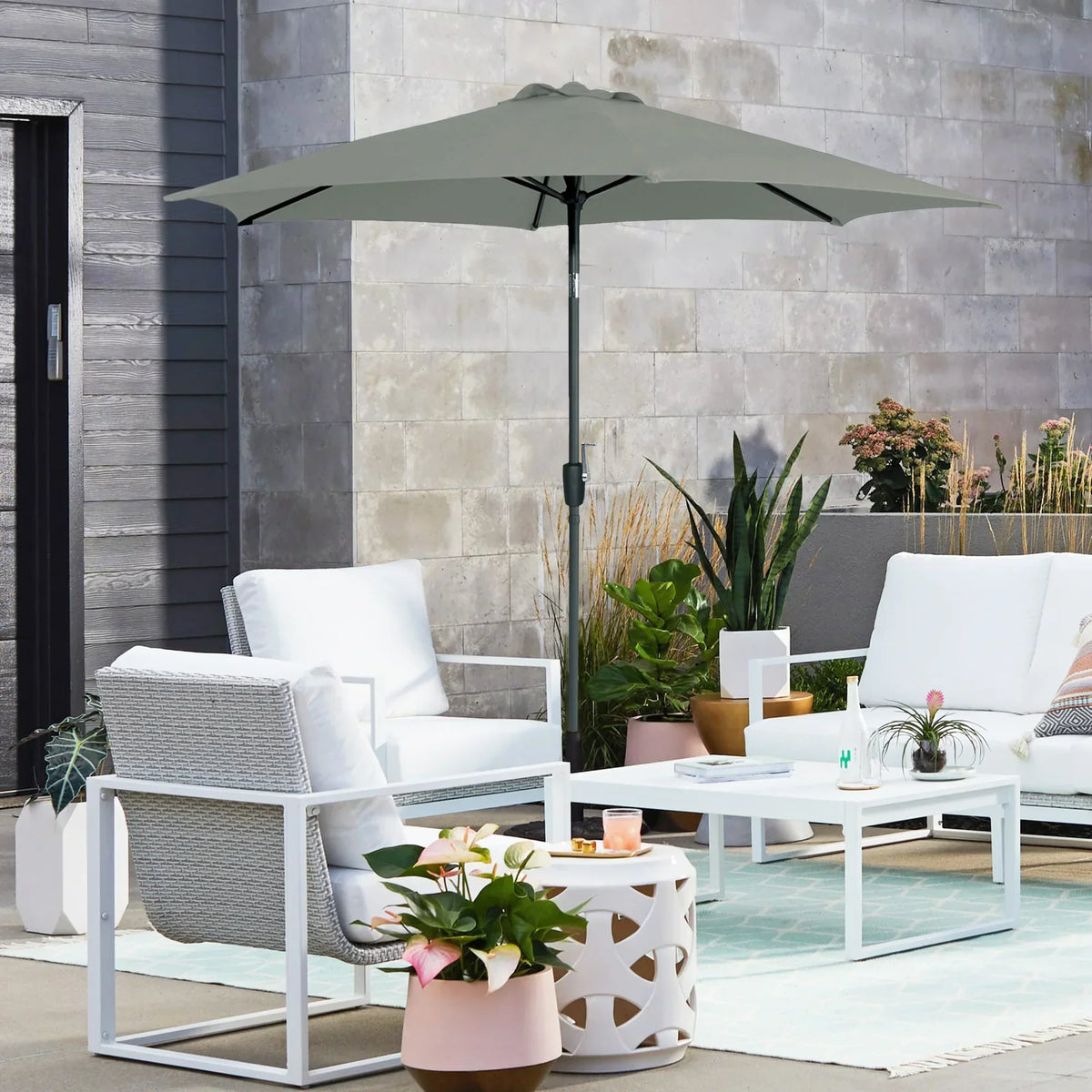 Halo Modern 8.8' Outdoor Tilting Umbrella Tilt-Adjustable with UV 50+, Base Excluded