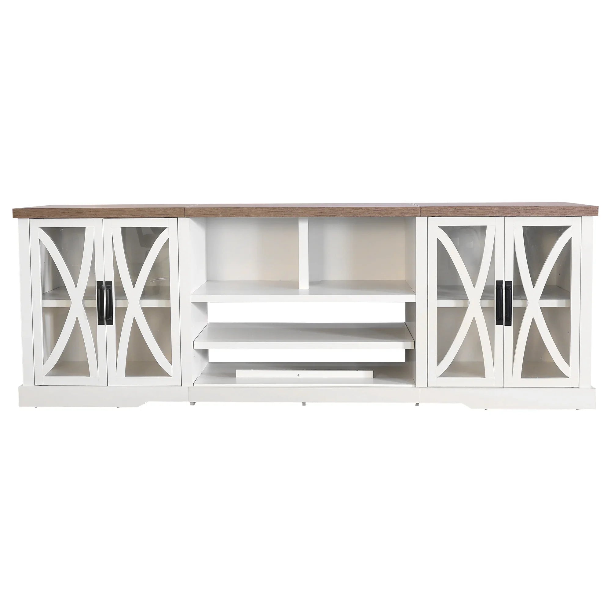 93 Inch TV Stand Storage Cabinets with 36 Inch Electric Fireplace for Living Room