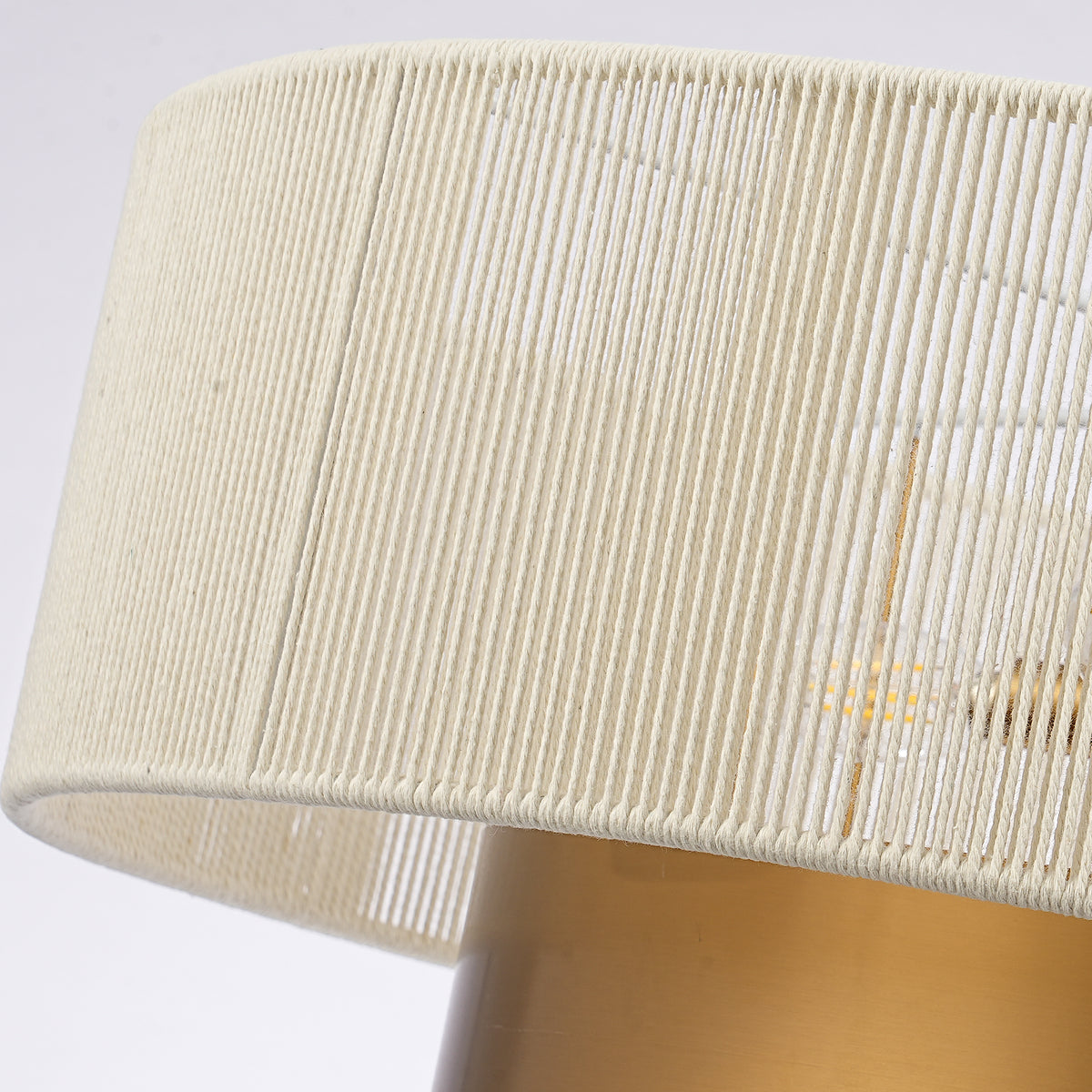 Elva 5-Light Vintage Brass Chandelier with Cotton Rope Drum Shade