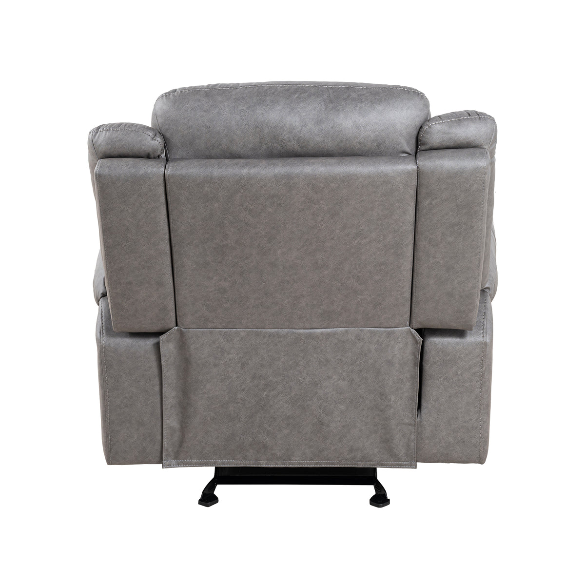 Agata 41 Inch Leatherette Glider Recliner Chair with Pillow Arms