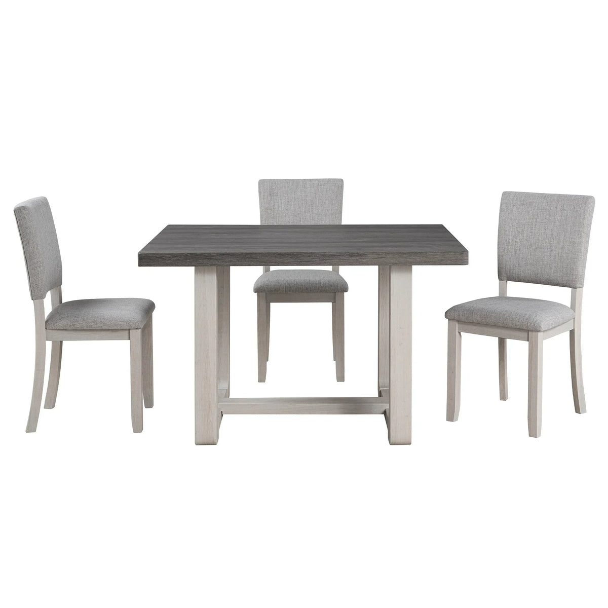 Sauro Gray Wood Top Rectangle Dining Table, Four Side Chairs Sold Separately