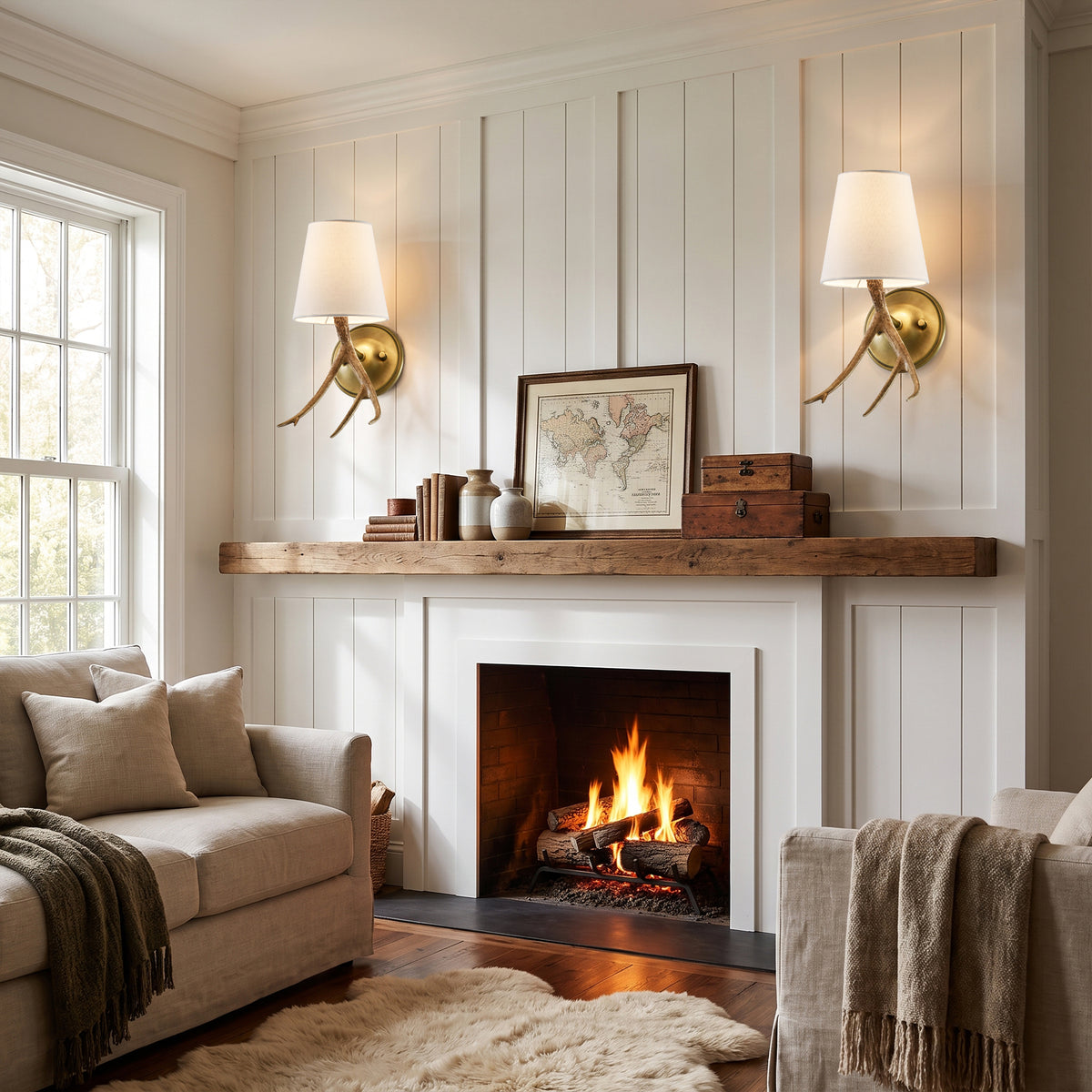 Omar 1-Light Antique Brass Wall Sconce