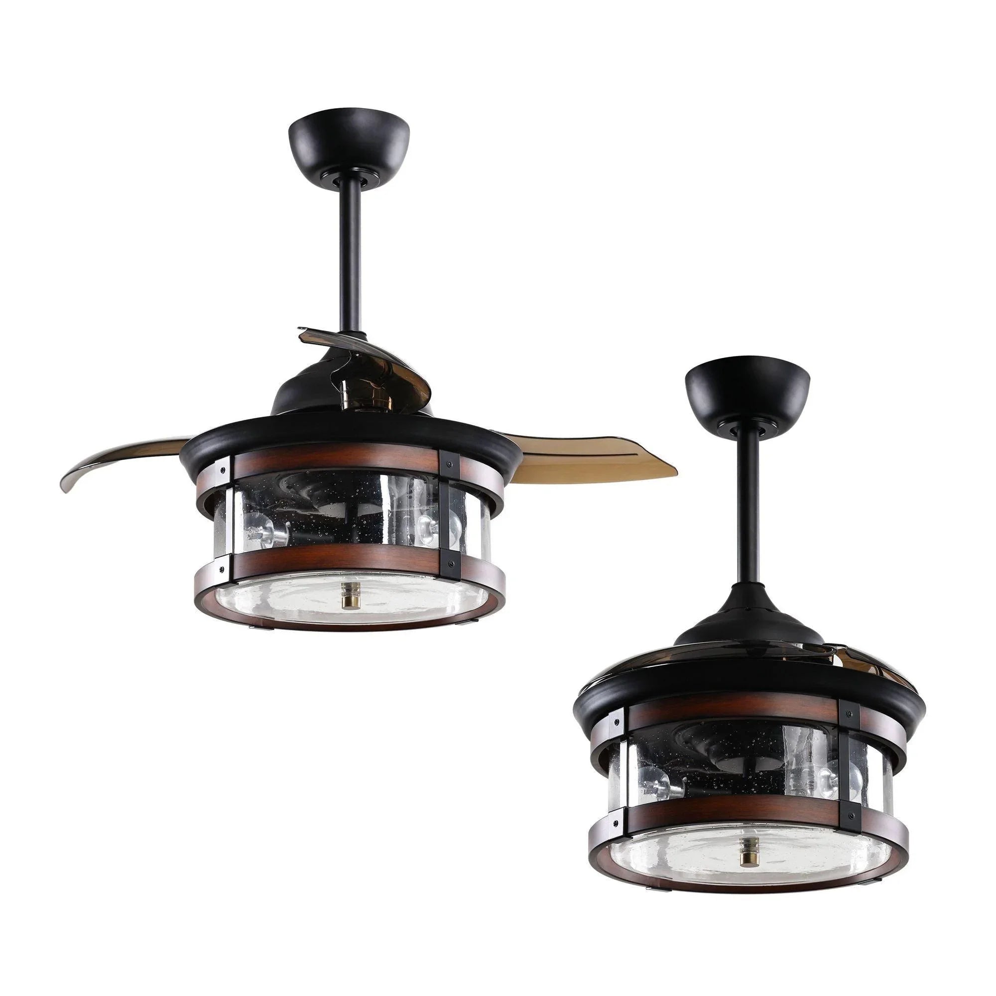 36" Caselli Traditional Downrod Mount Ceiling Fan with Lighting and Remote Control - ParrotUncle