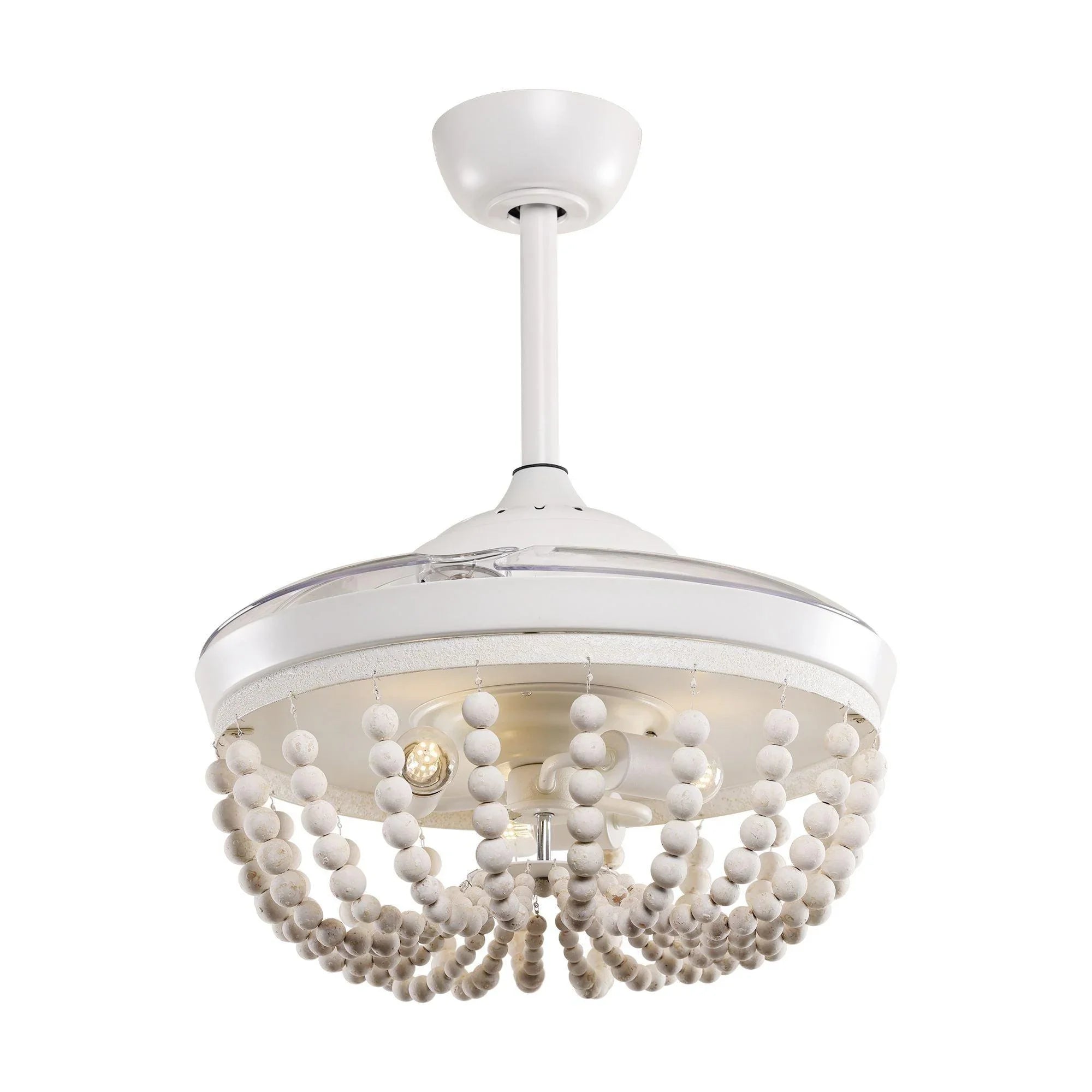 42" Huang Traditional Downrod Mount Chandelier Ceiling Fan with Lighting and Remote Control - ParrotUncle