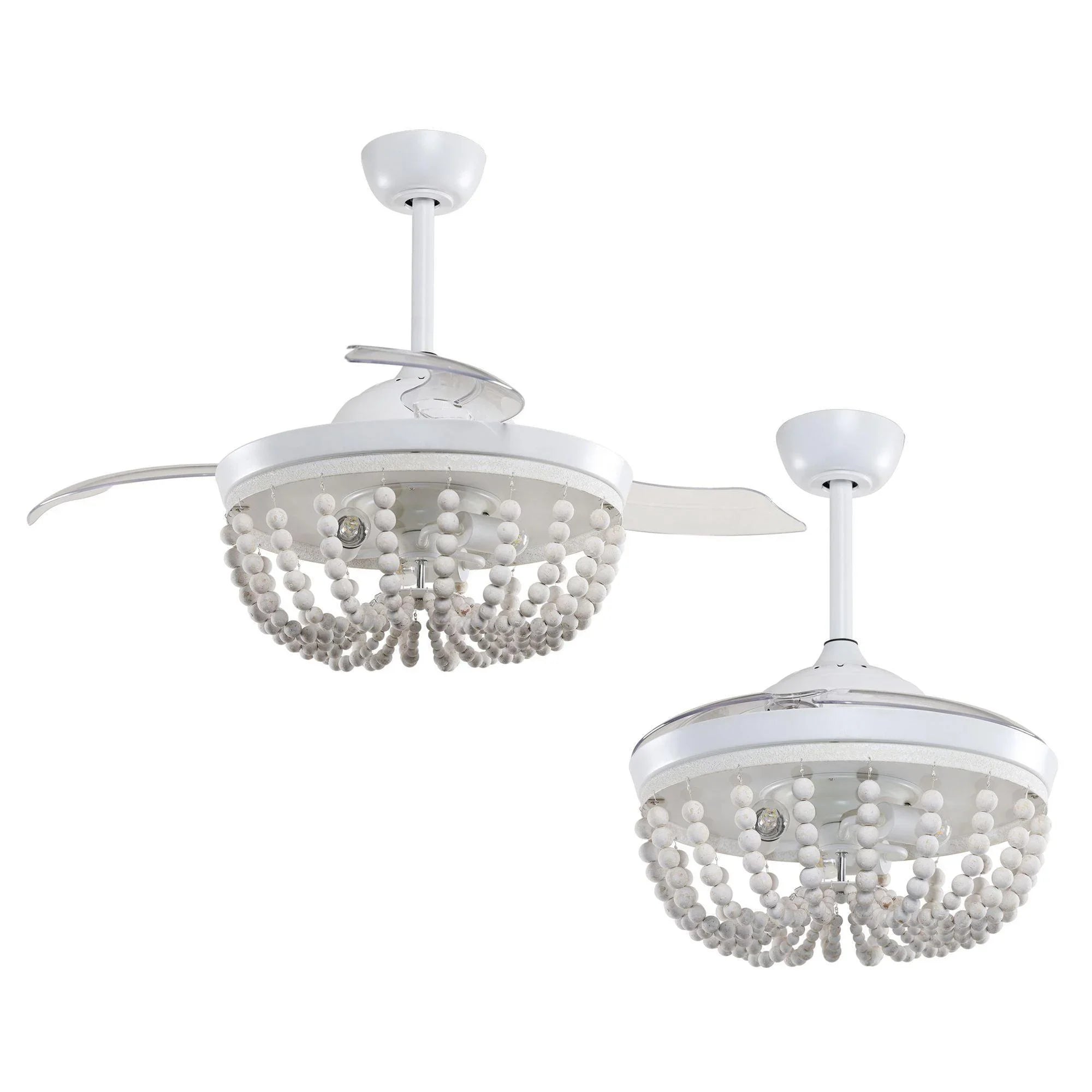 42" Huang Traditional Downrod Mount Chandelier Ceiling Fan with Lighting and Remote Control - ParrotUncle
