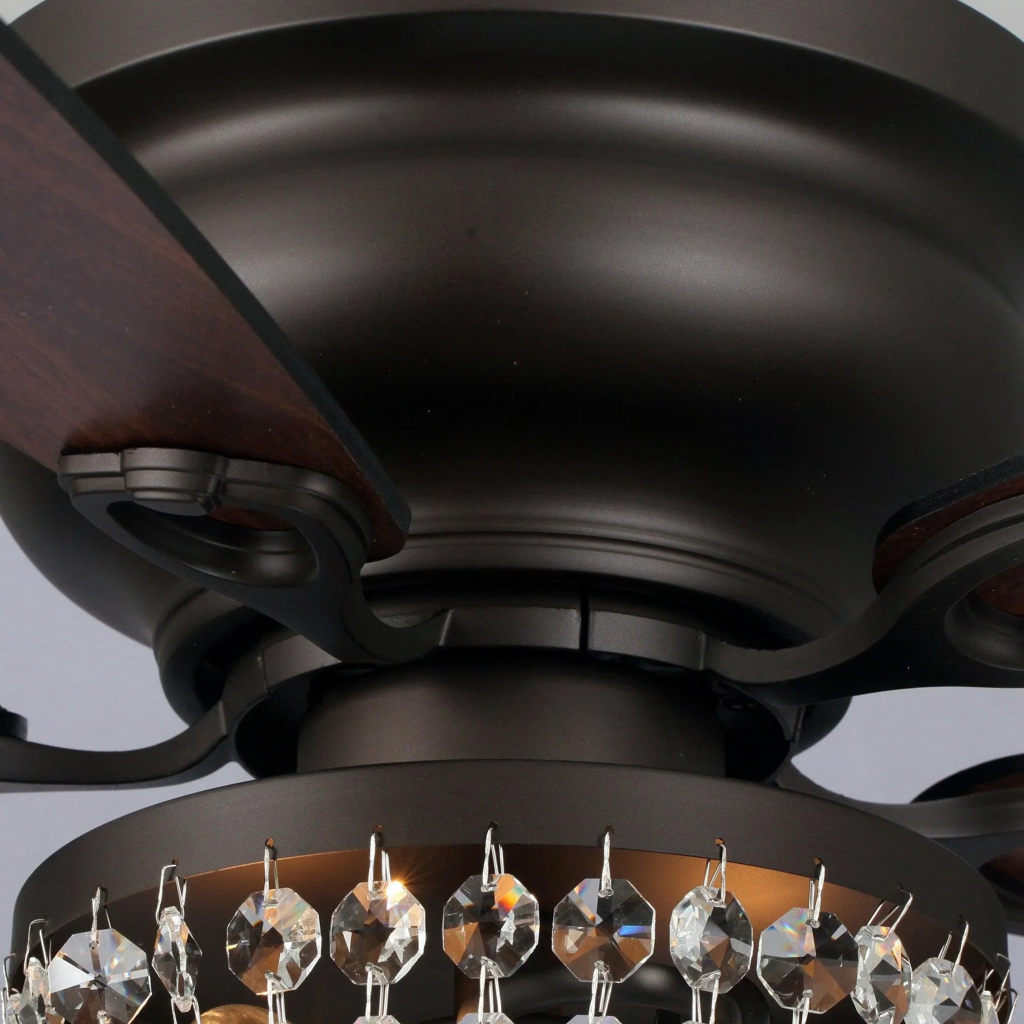 48" Modern Flush Mount Reversible Crytsal Ceiling Fan with Lighting and Remote Control - ParrotUncle