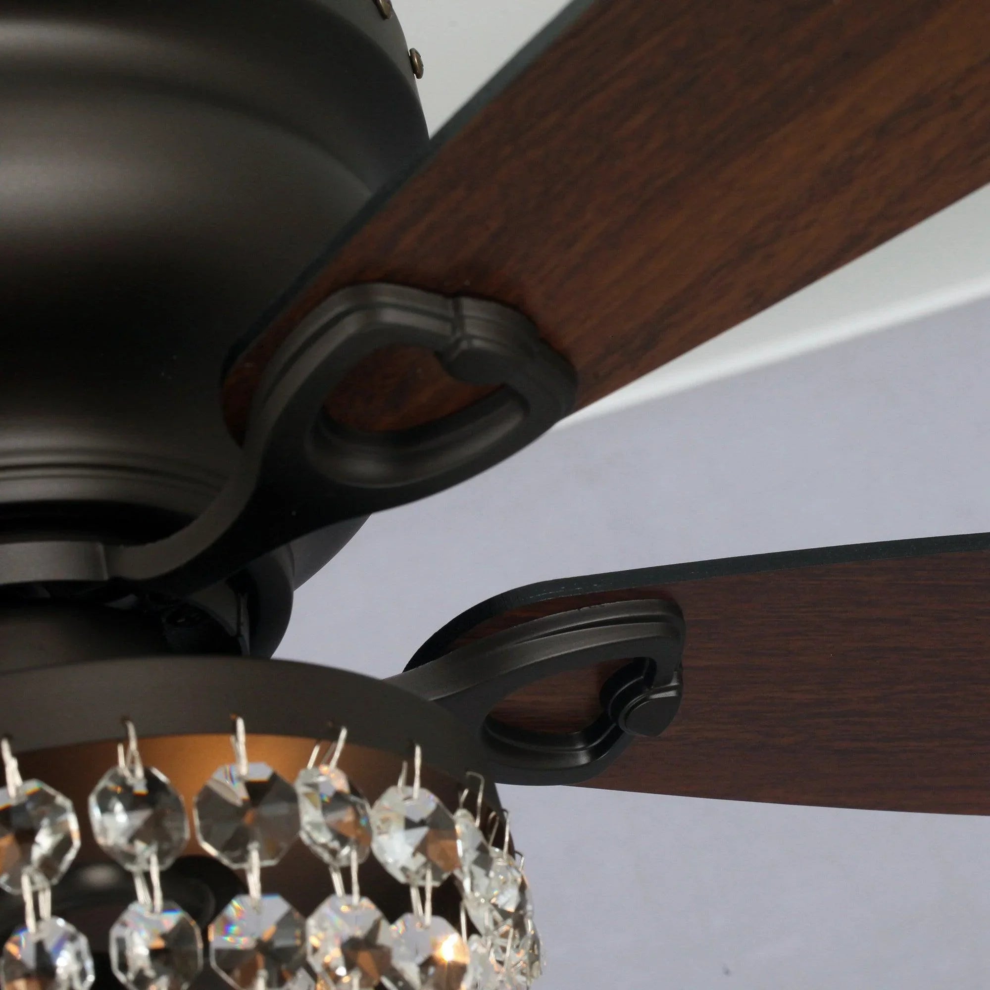 48" Modern Flush Mount Reversible Crytsal Ceiling Fan with Lighting and Remote Control - ParrotUncle
