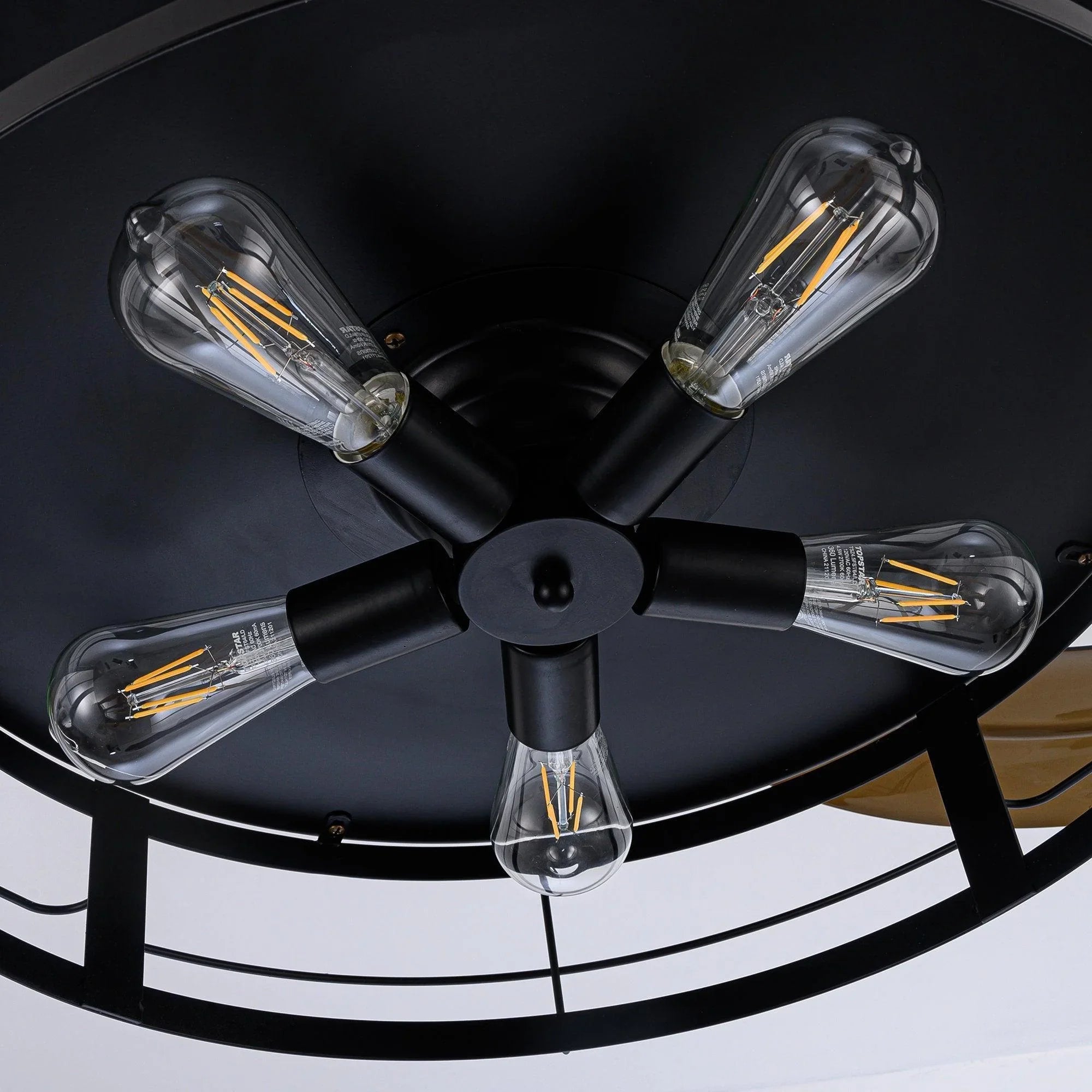 52" Jamshedpur Industrial Downrod Mount Ceiling Fan with Lighting and Remote Control - ParrotUncle