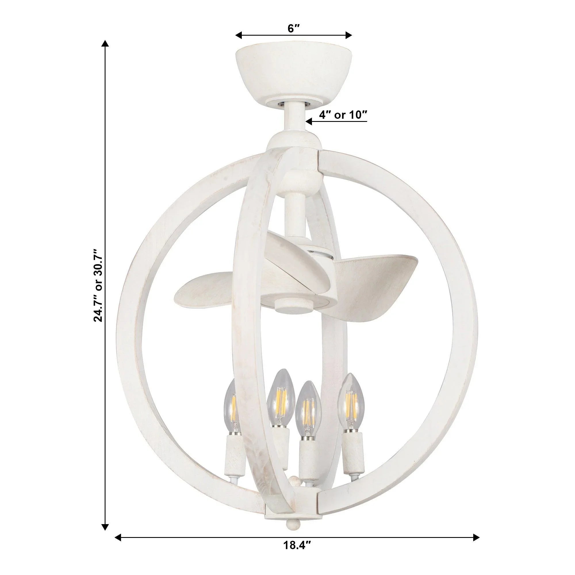 18" Cairns DC Motor Modern Downrod Mount Reversible Ceiling Fan with Lighting and Remote Control - ParrotUncle
