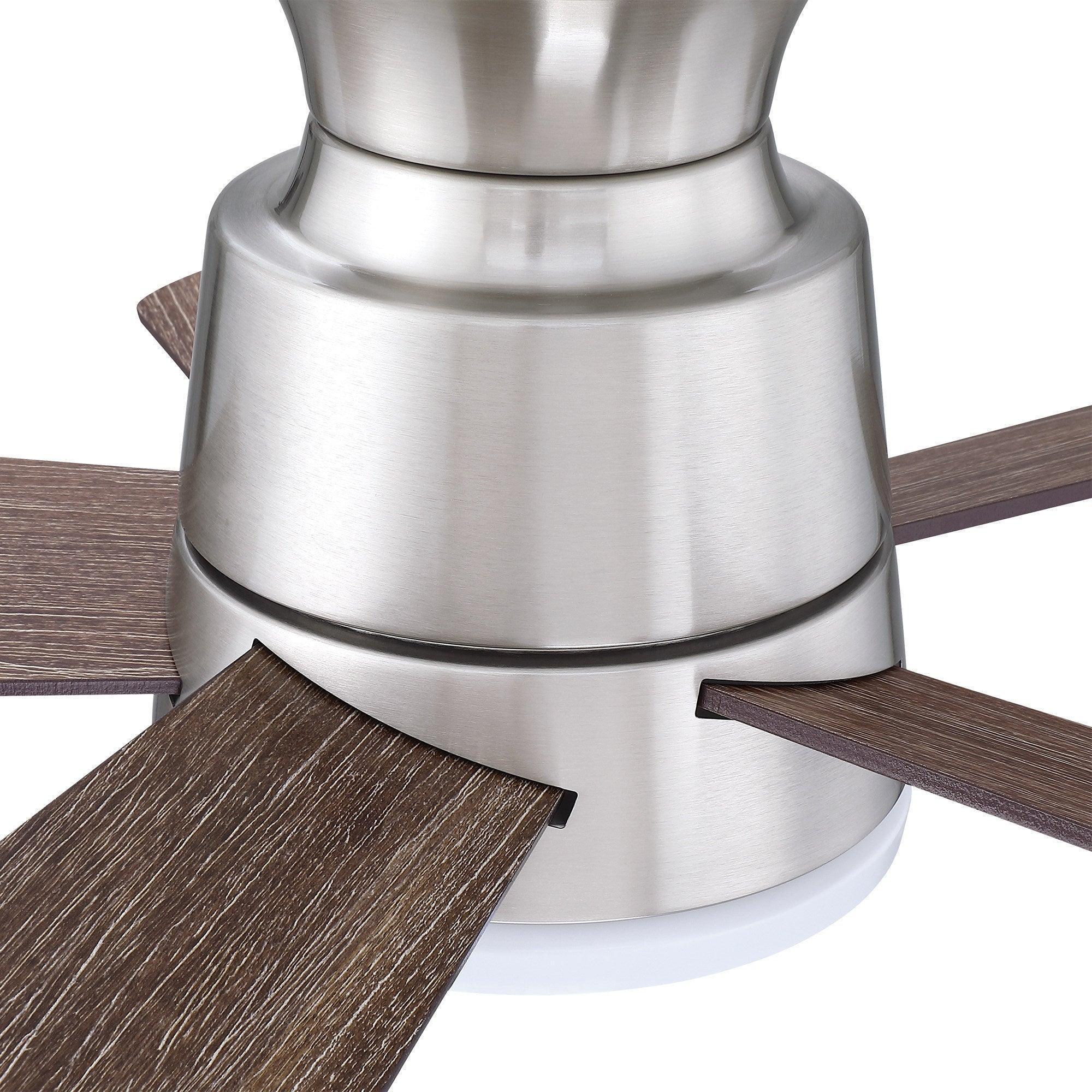 24" Industrial Flush Mount Reversible Iron Ceiling Fan with Lighting and Remote Control - ParrotUncle