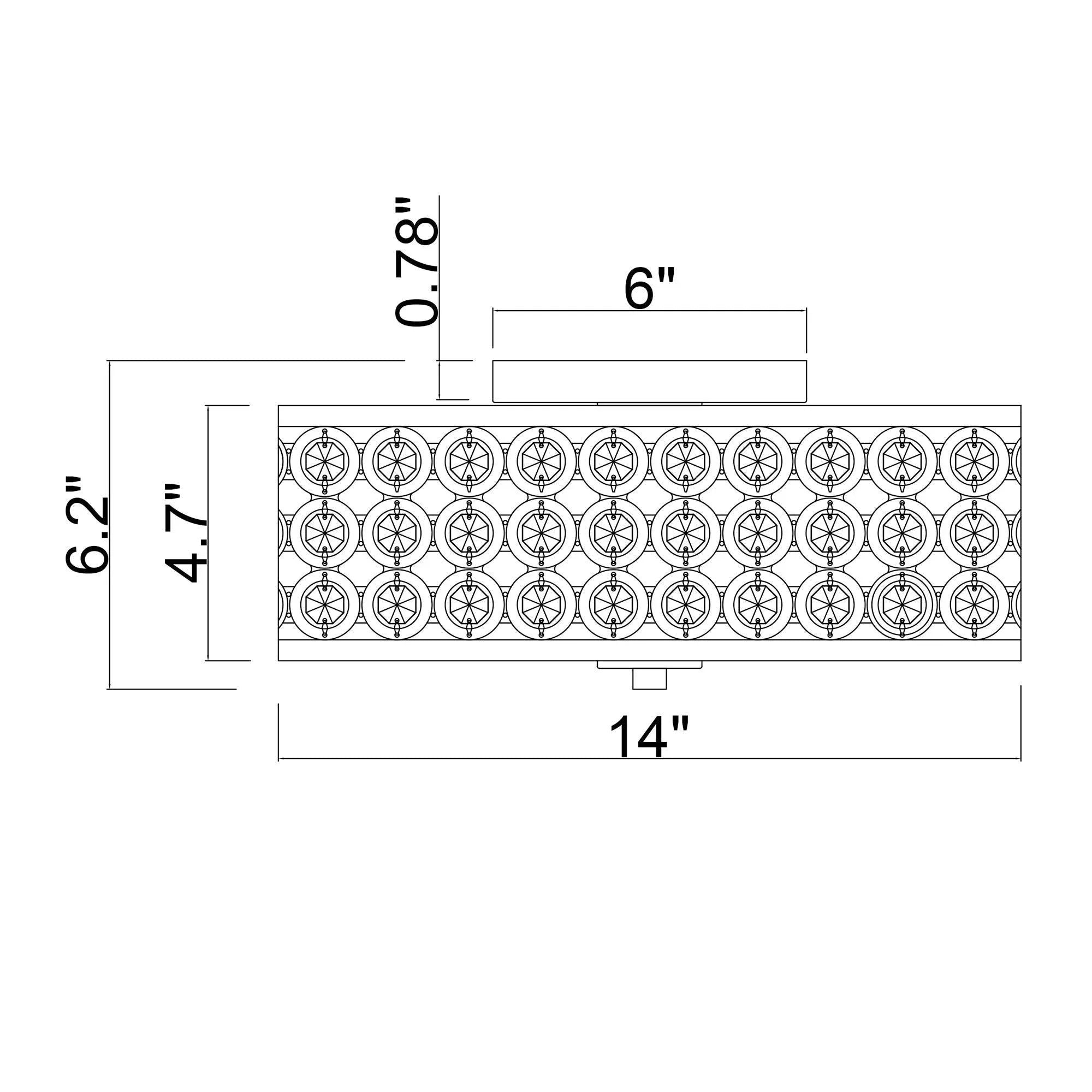 3-Light Modern LED Flush Mount Light with Crystal - ParrotUncle