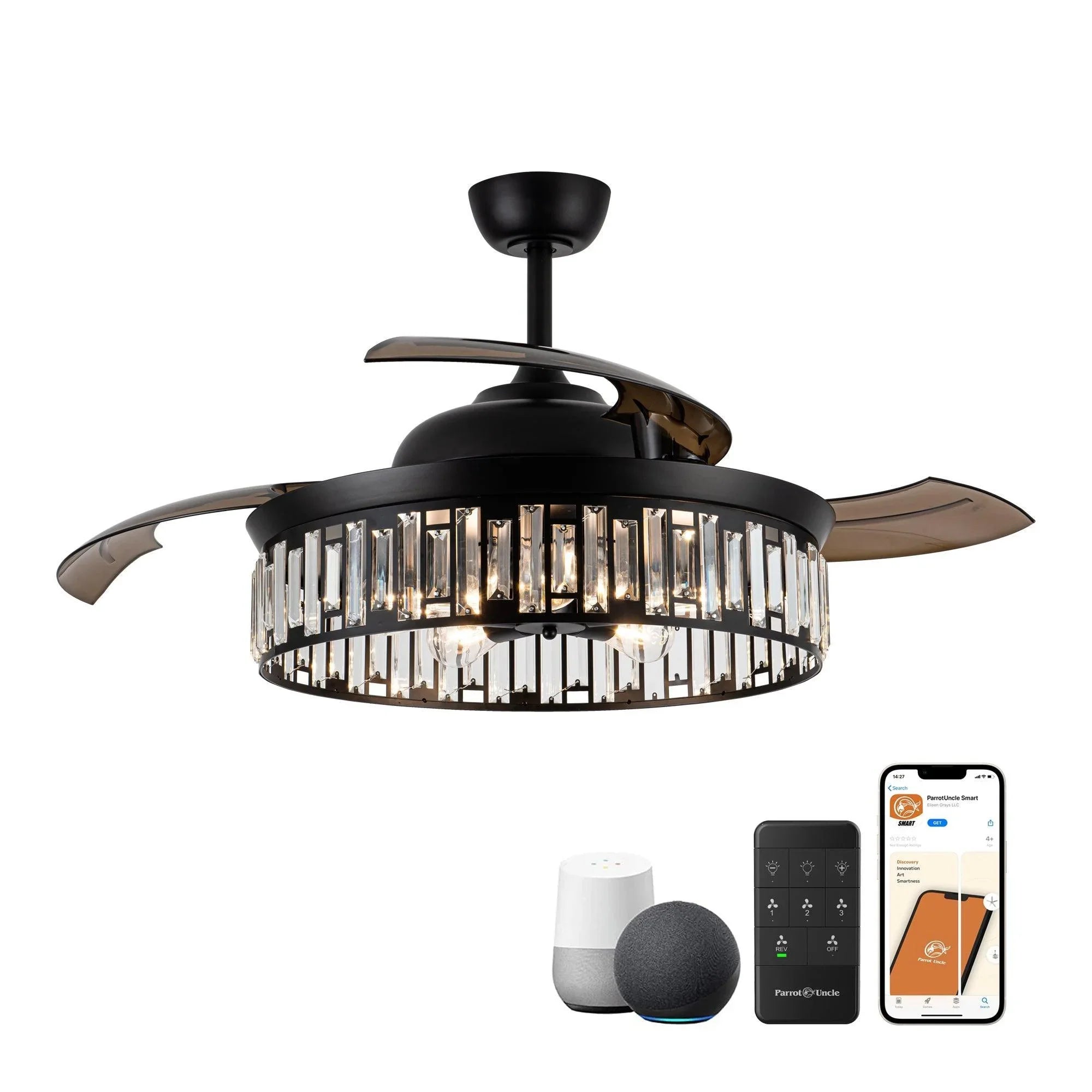 52" Broxburne Smart Fan with Light Kit - ParrotUncle