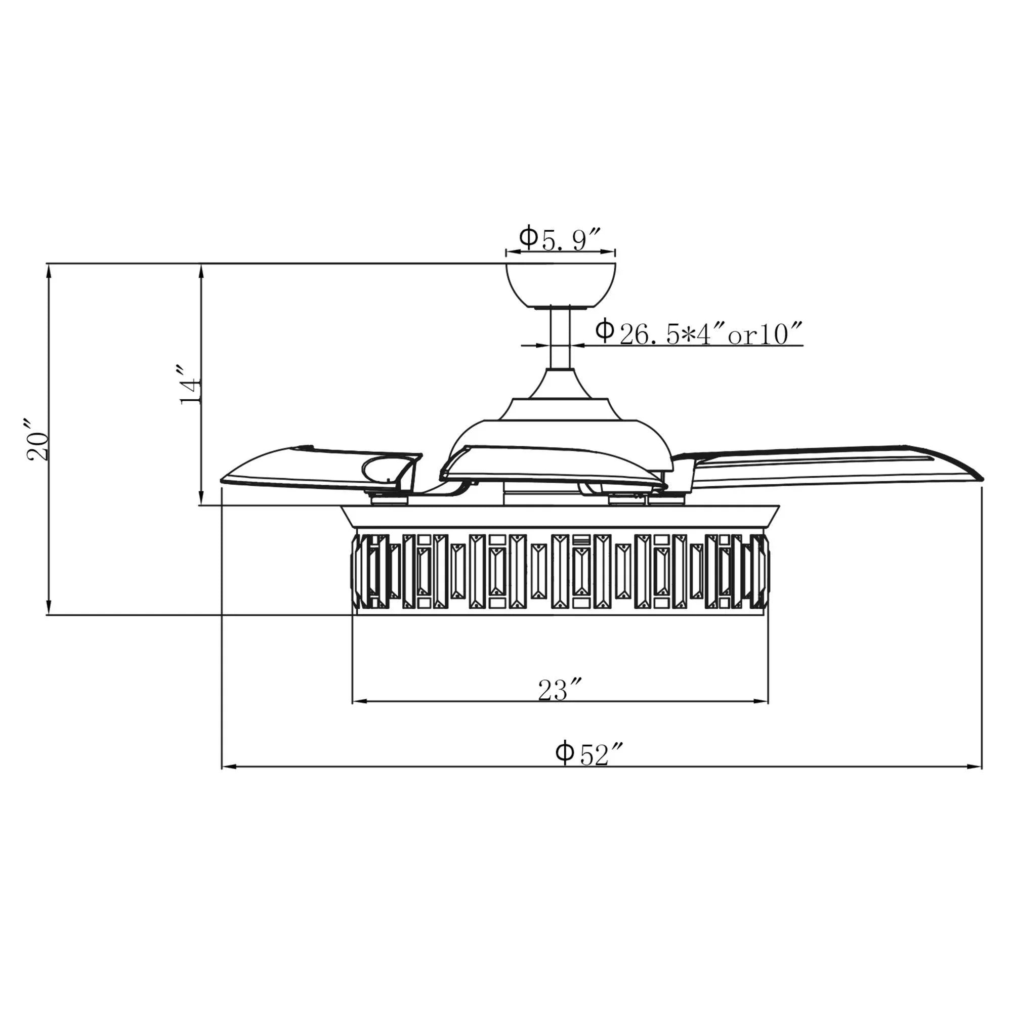 52" Broxburne Smart Fan with Light Kit - ParrotUncle