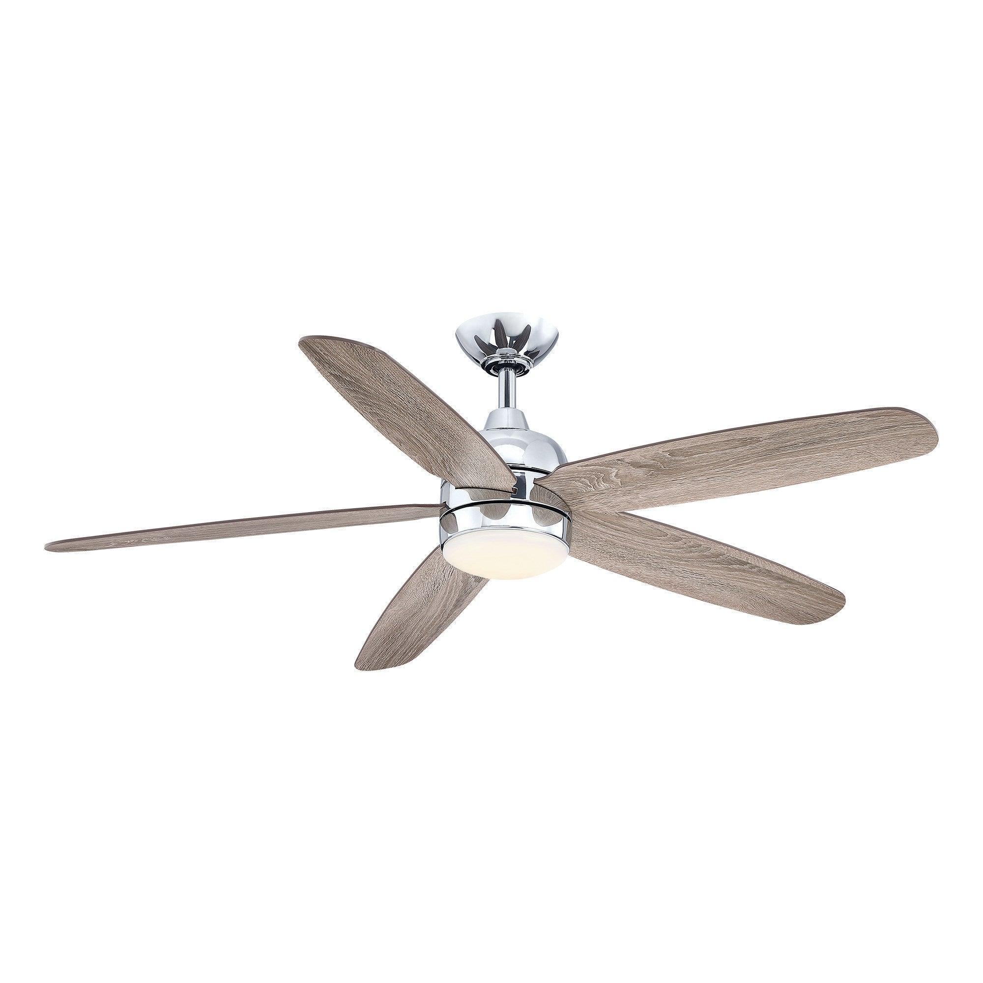 52" Dicken Modern Downrod Mount Reversible Crystal Ceiling Fan with Lighting and Remote Control - ParrotUncle
