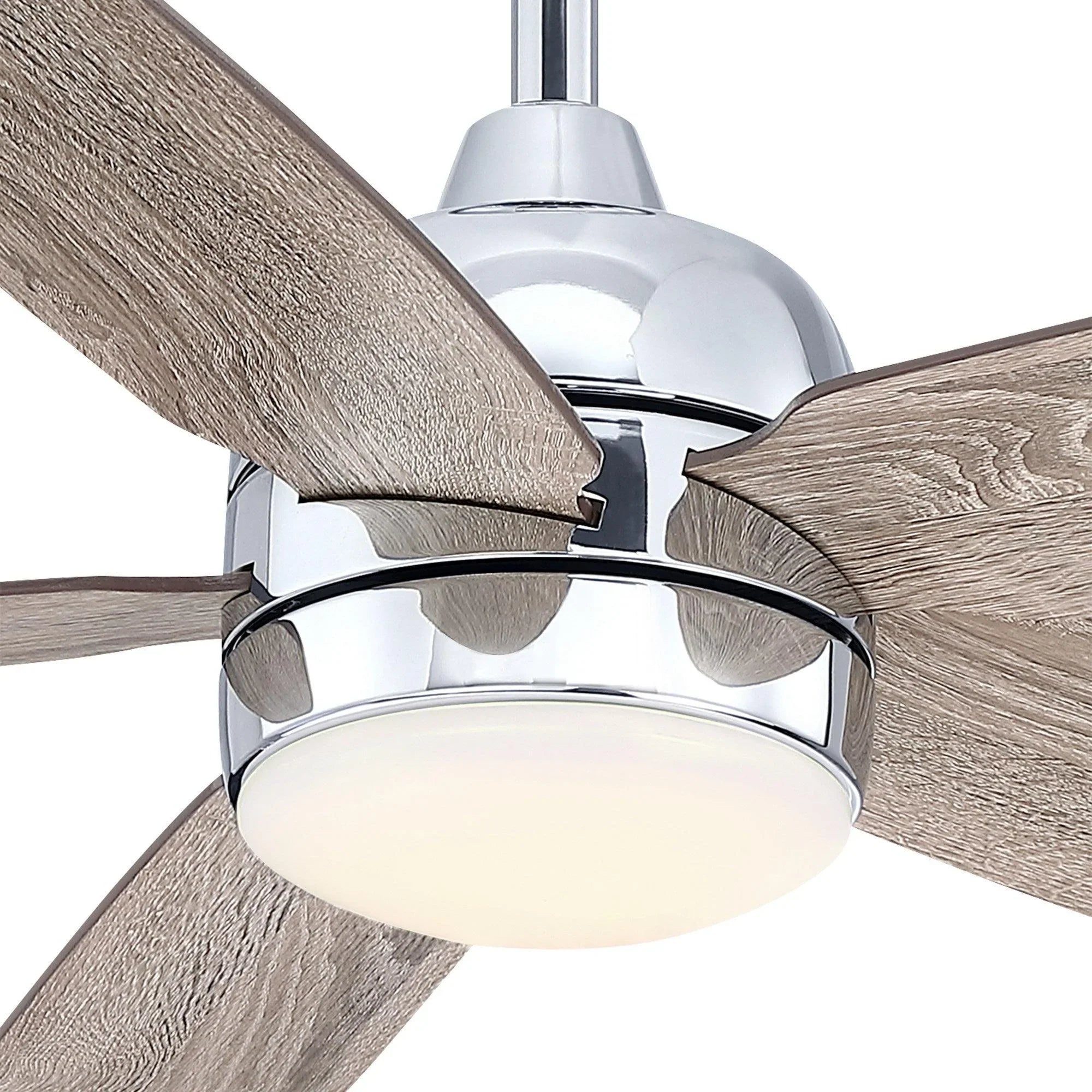 52" Dicken Modern Downrod Mount Reversible Crystal Ceiling Fan with Lighting and Remote Control - ParrotUncle