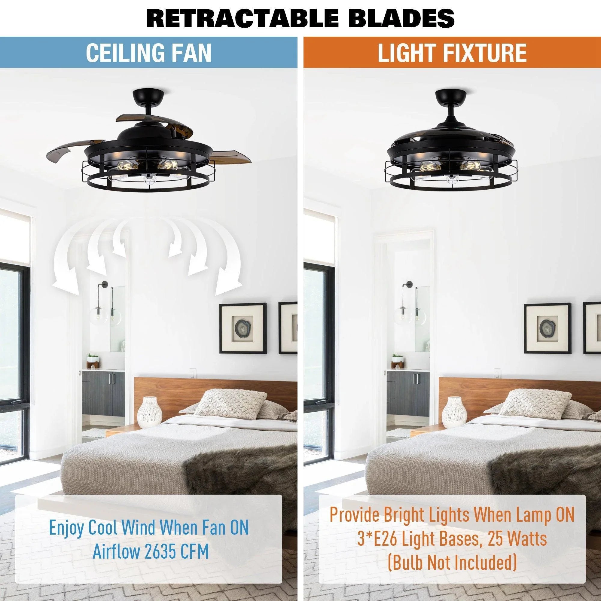 52" Jamshedpur Industrial Downrod Mount Ceiling Fan with Lighting and Remote Control - ParrotUncle
