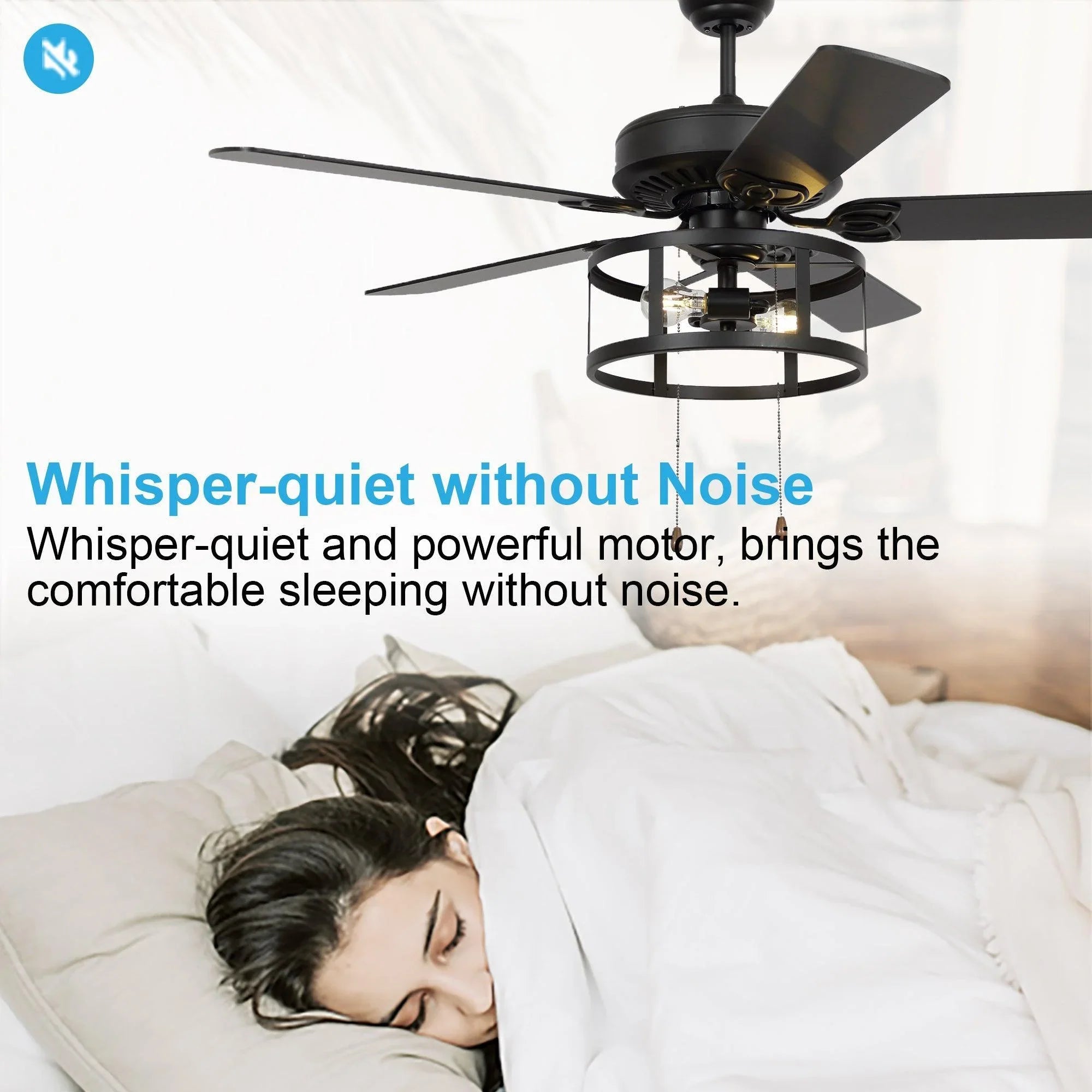 52" Urbana Downrod Mount Reversible Industrial Ceiling Fan with Lighting and Pull Chain - ParrotUncle