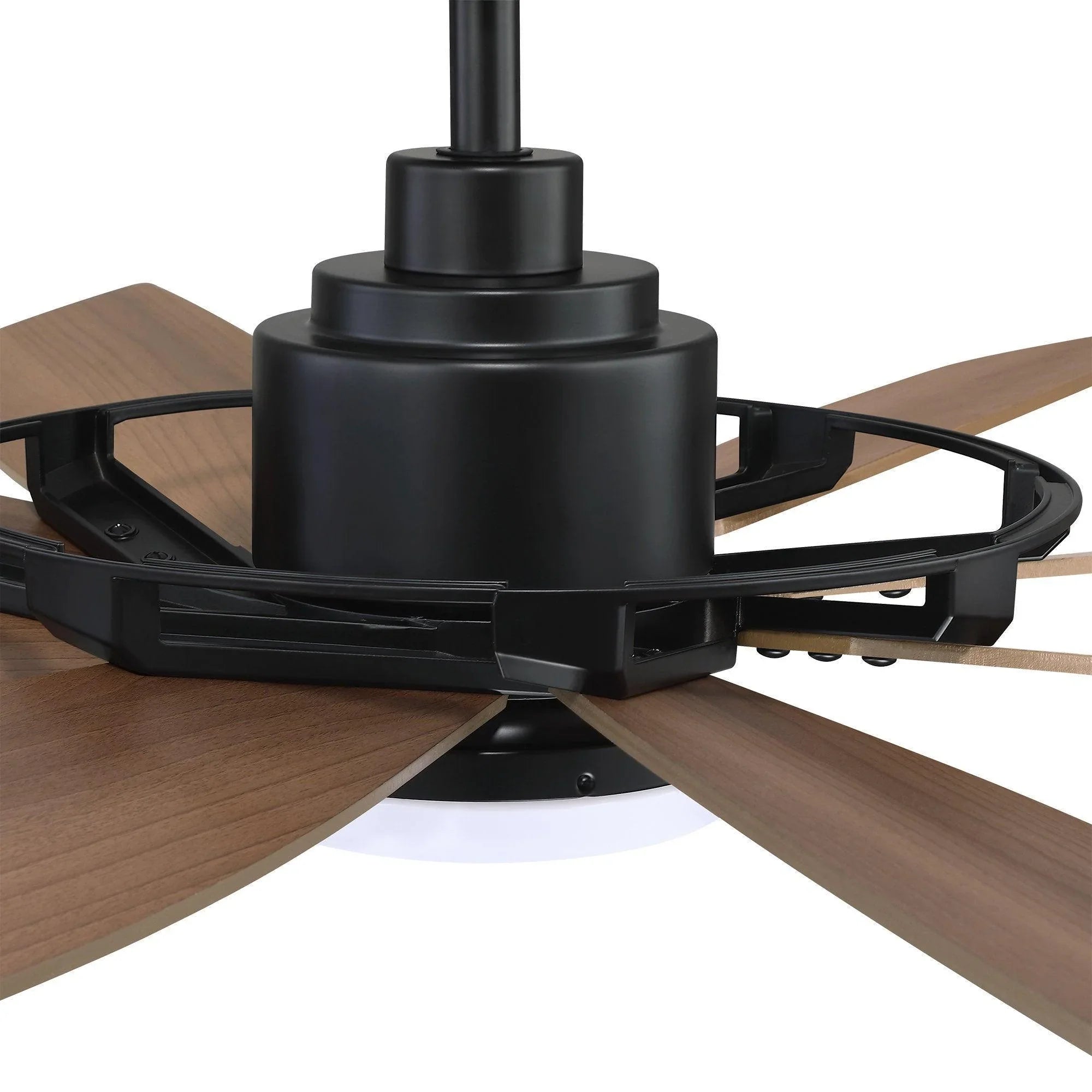 60" Antone Industrial DC Motor Downrod Mount Reversible Ceiling Fan with Lighting and Remote Control - ParrotUncle