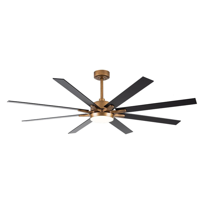 65" Balachandran Modern Brushed Nickel DC Motor Downrod Mount Ceiling Fan with Lighting and Remote Control