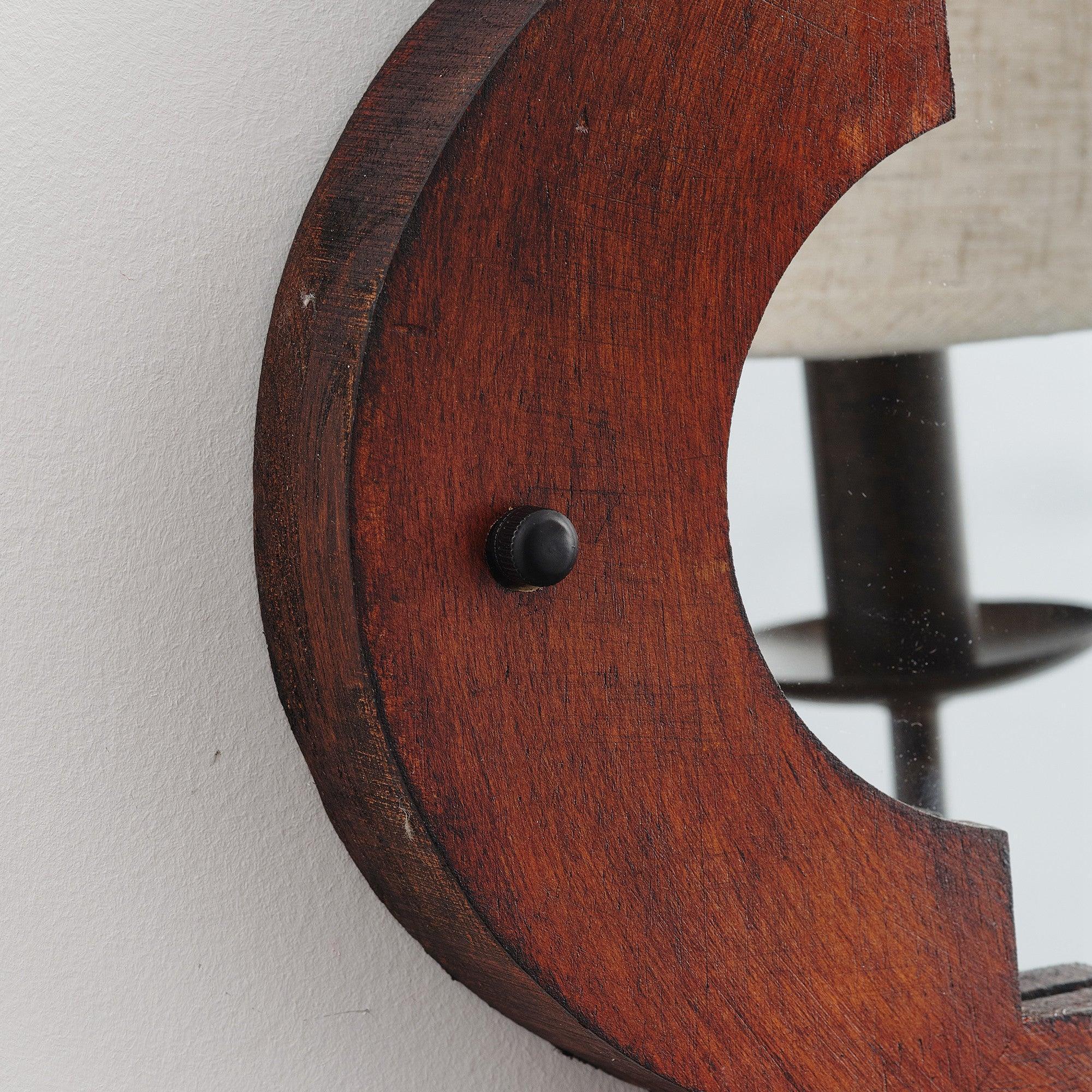 1-Light Rustic Iron Wood Wall Sconce Lighting