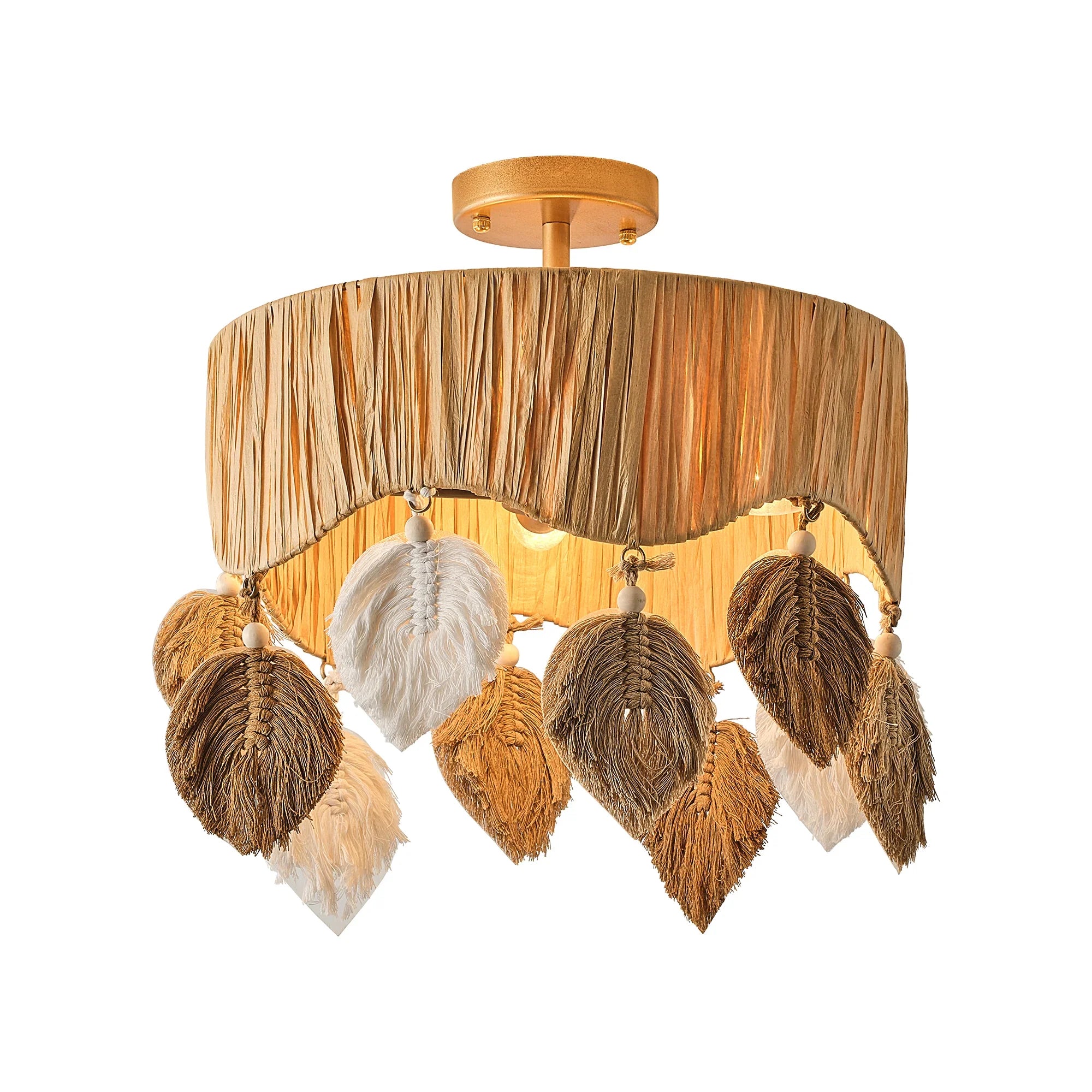 18" Rudolf Golden Bohemian Semi-Flush Mount Ceiling Light