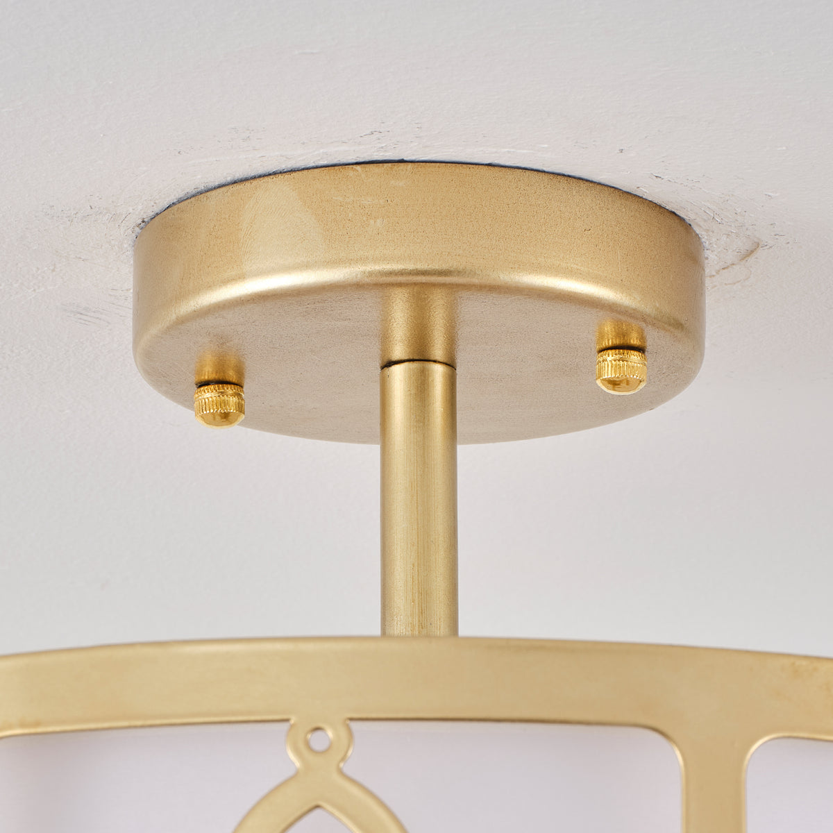 Audrey 4-Light Brushed Gold Semi-Flush Ceiling Light with Crystal Flowers