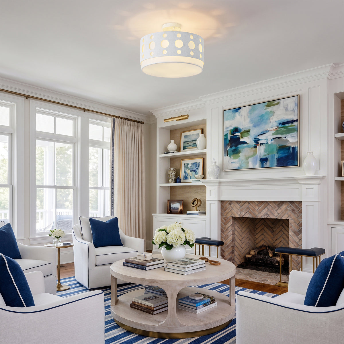 Kerwin 4-Light White Semi-Flush Mount Ceiling Light