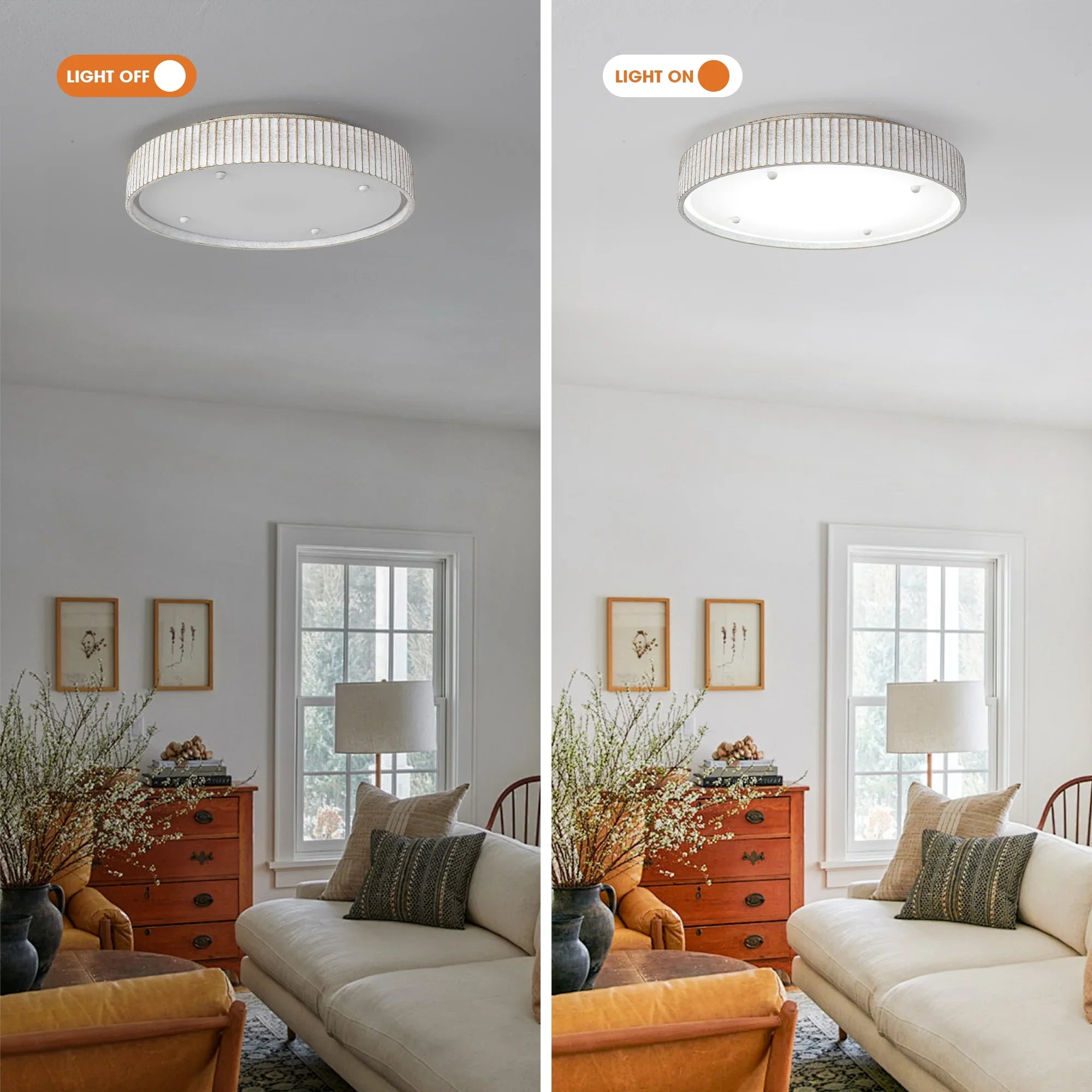 18 Inch White Modern Flush Mount LED Light