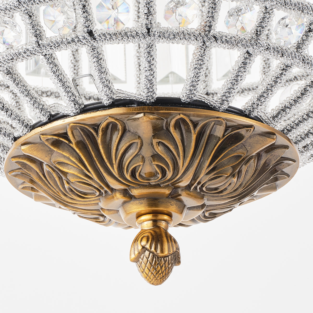 Burke 1-Light Antique Brass Crystal Globe Pendant Light