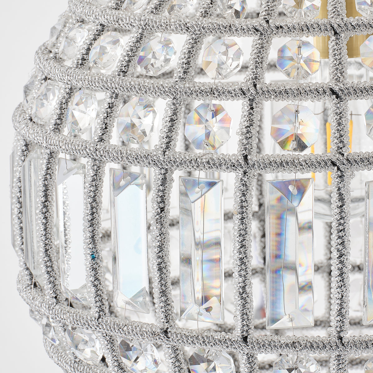 Burke 1-Light Antique Brass Crystal Globe Pendant Light
