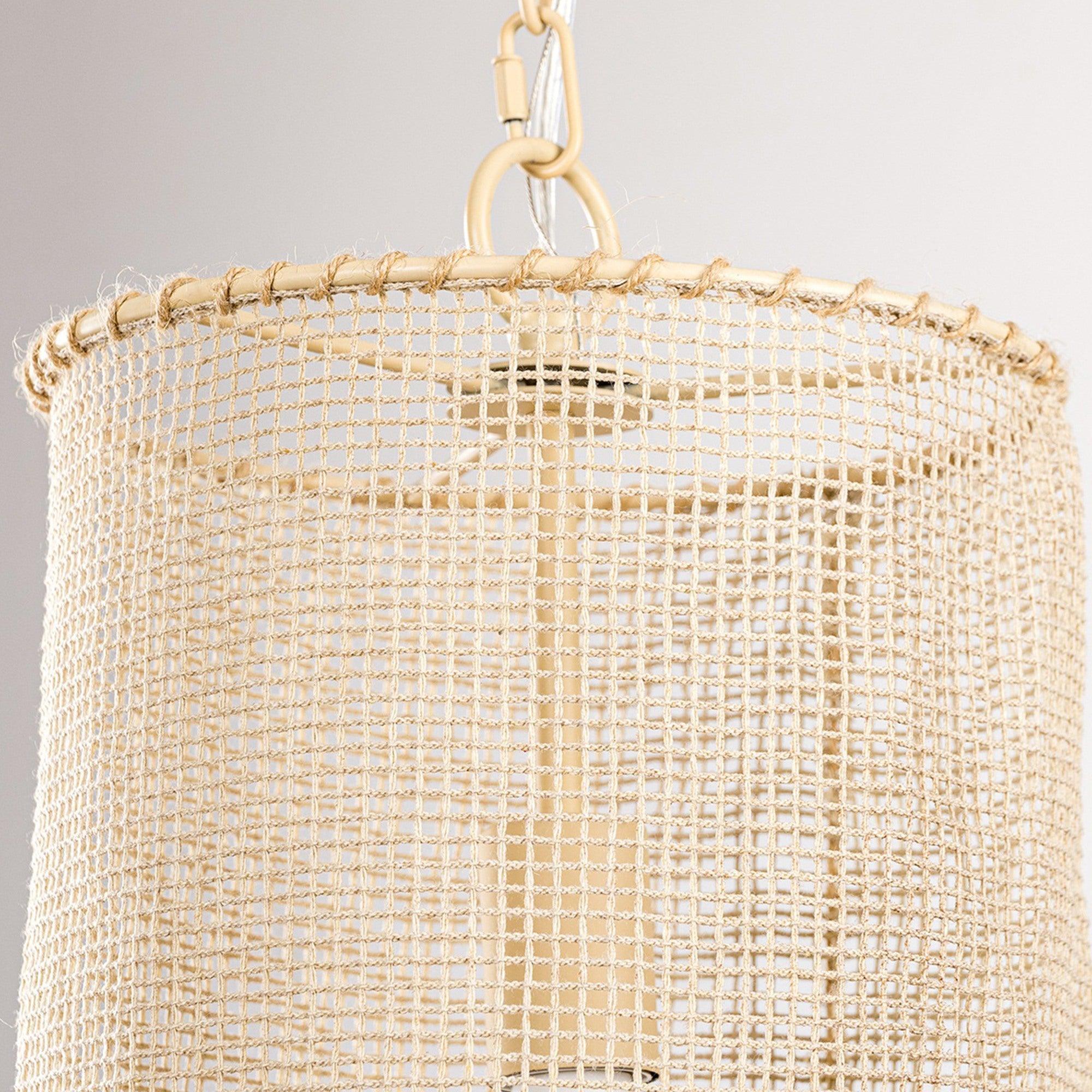 1-Light Wooden Beads Farmhouse Beige Dry Rated Island Pendant Lighting