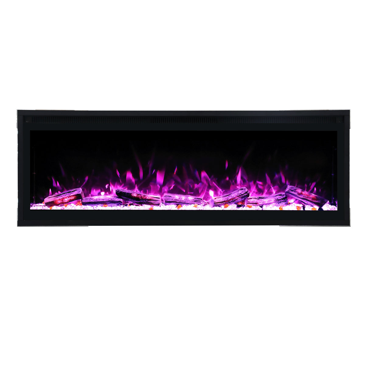 Smart Electric Fireplace with Wi-Fi & Remote Control, Recessed or Wall-Mounted, 13 Flame Colors & Crackling Sound