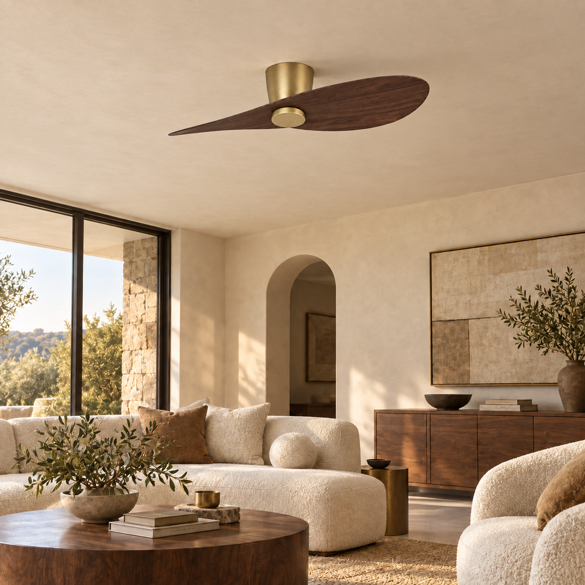 44 Inch Surfboard Flush Mount LED Ceiling Fan