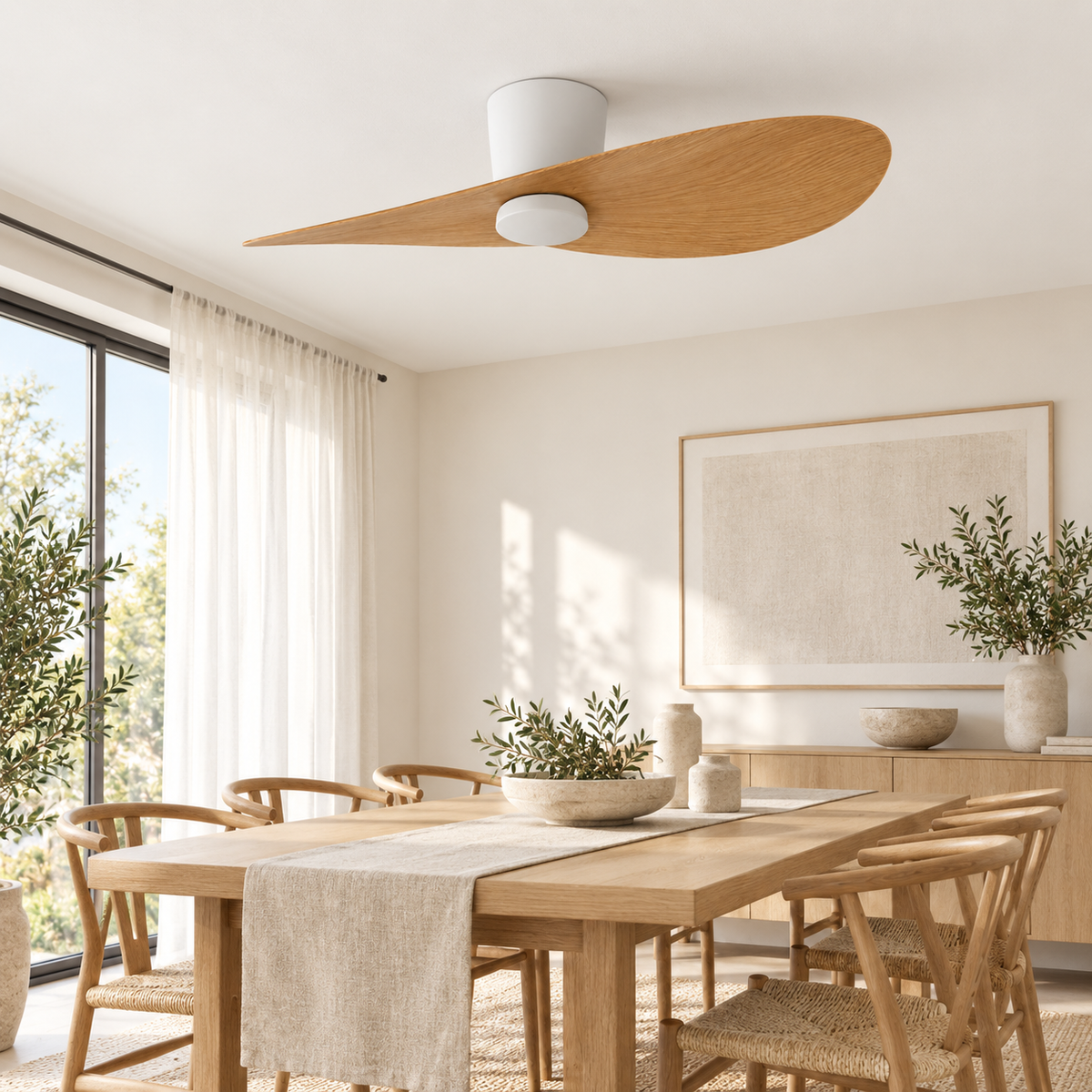 44 Inch Surfboard Flush Mount LED Ceiling Fan