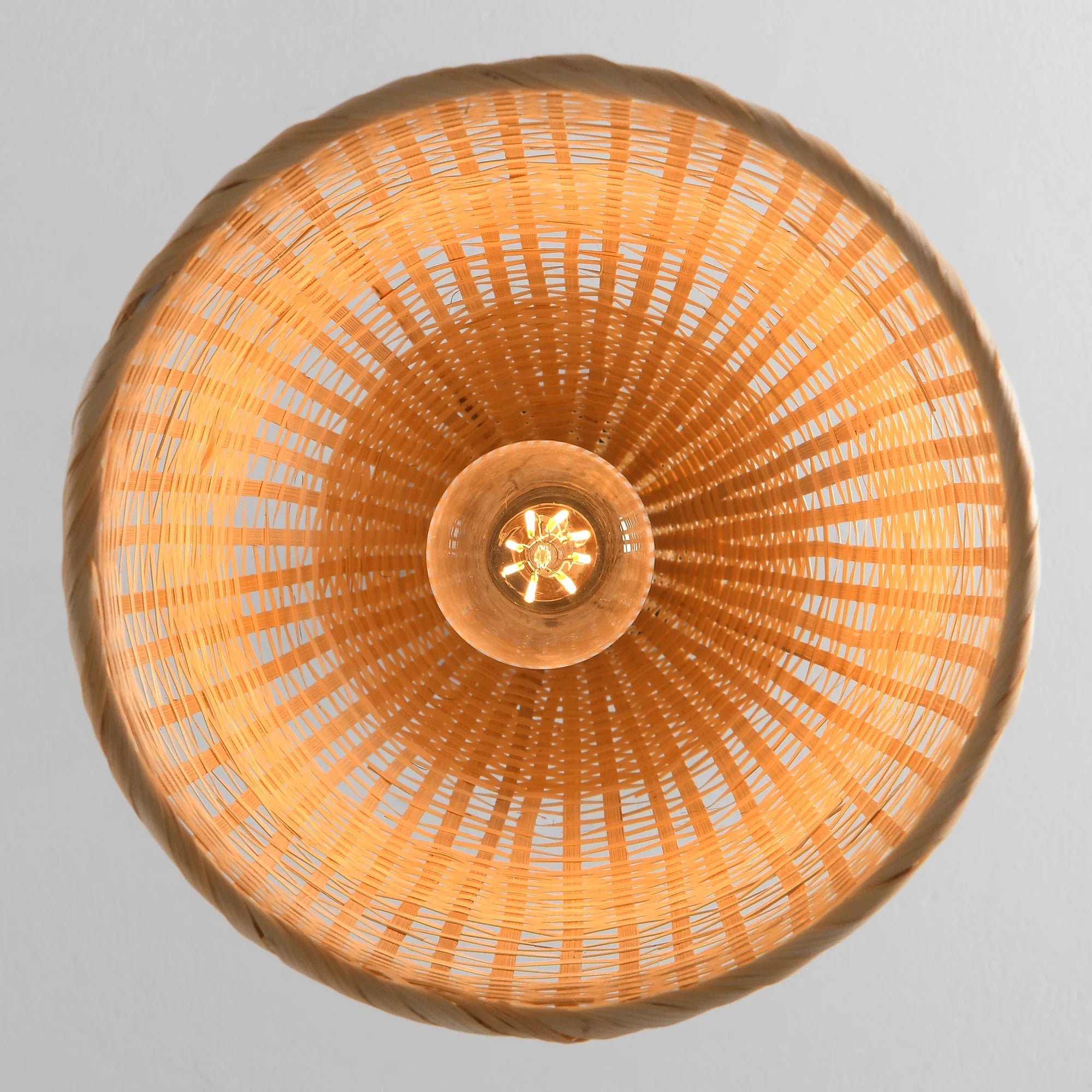 9" Vivian Bohemian Handwoven Bamboo Island Pendant Light