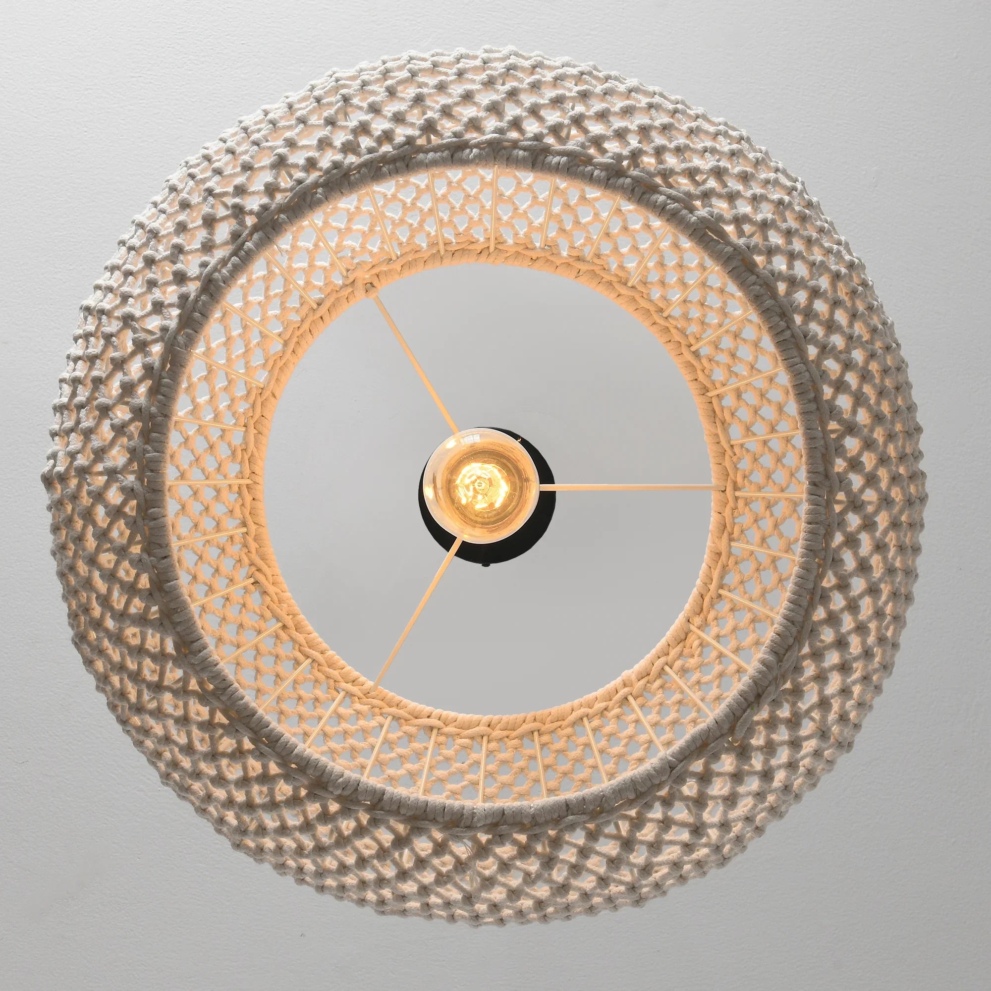 19" Tyler Bohemian Handwoven Cotton Rope Island Pendant Light