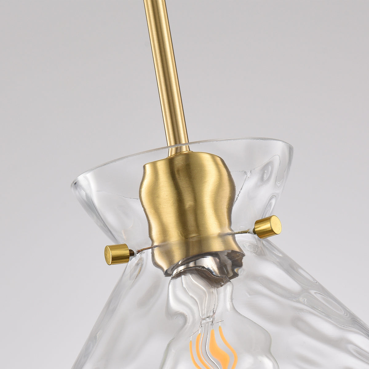 Coral 1-Light Natural Copper Pendant Light with Textured Glass Shade