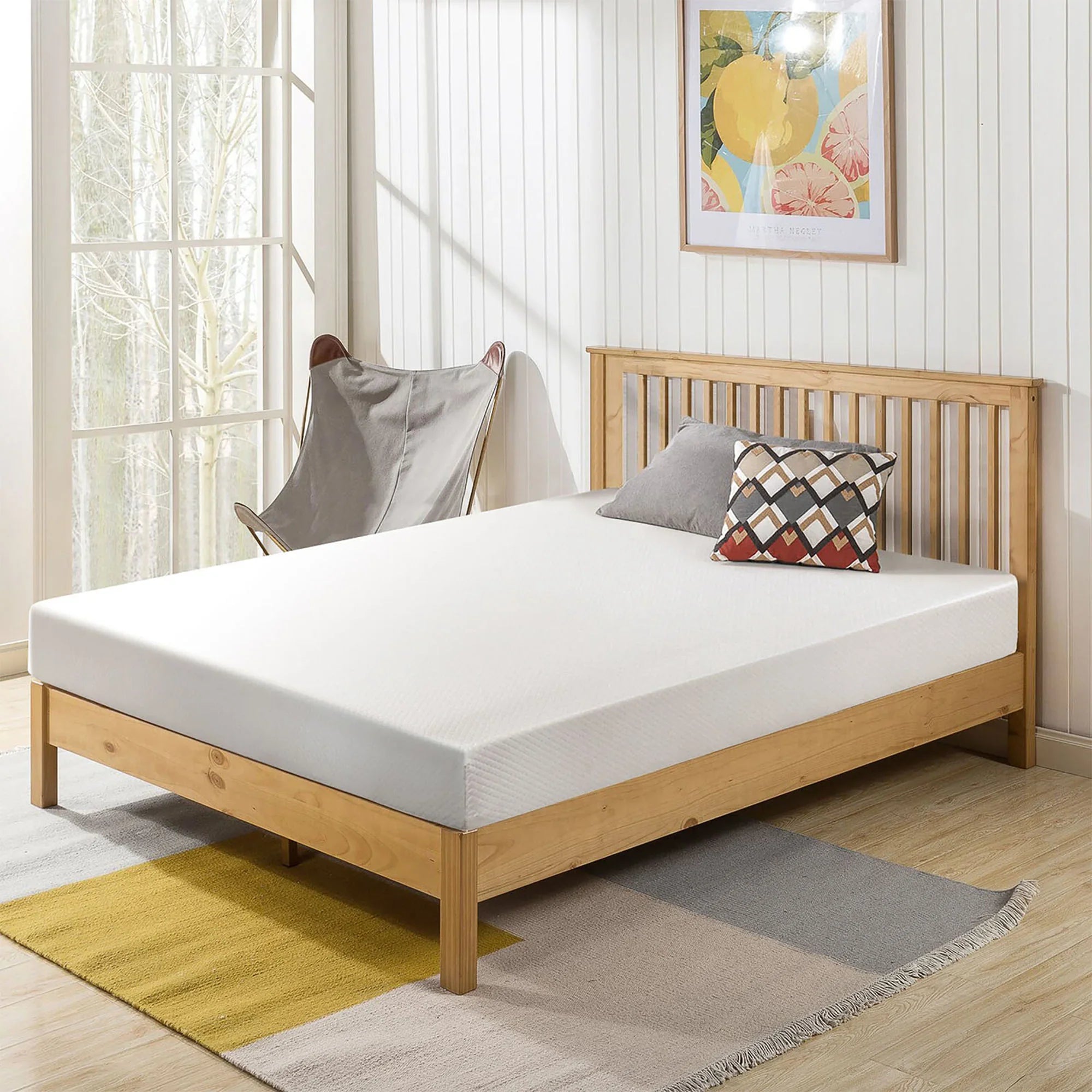 Artemisia 6" White Memory Foam Medium Firm Mattress with 1” Gel Infused Memory Foam