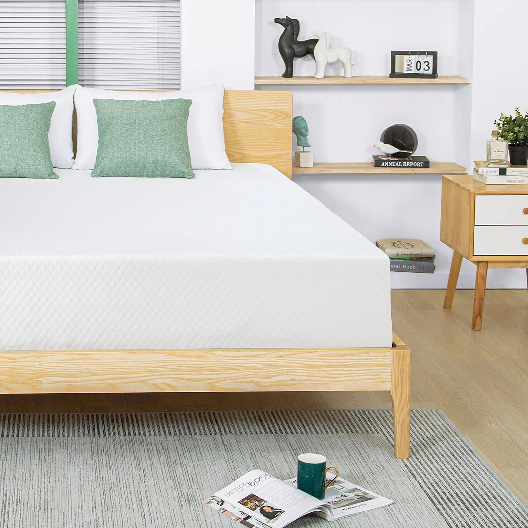 Artemisia 12" White Memory Foam Medium Firm 9.5" Standard Foam Mattress