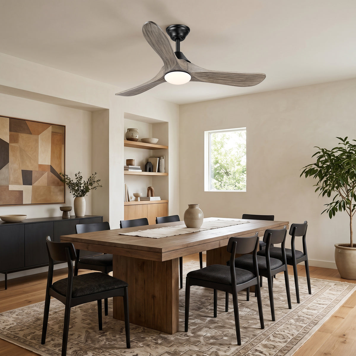 48 Inch Sylvie LED Ceiling Fan with Solid Wood