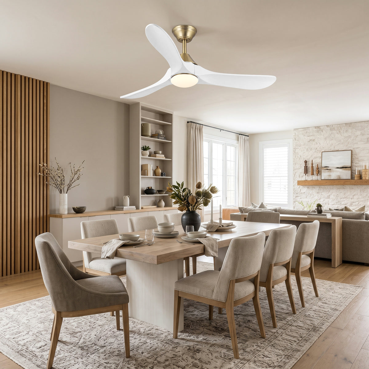 48 Inch Sylvie LED Ceiling Fan with Solid Wood Blades