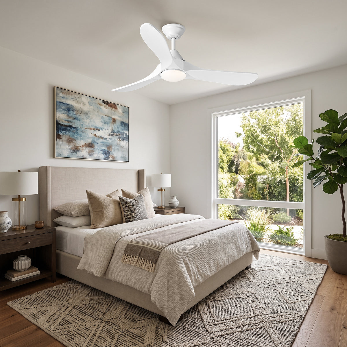 48 Inch Sylvie LED Ceiling Fan with Solid Wood