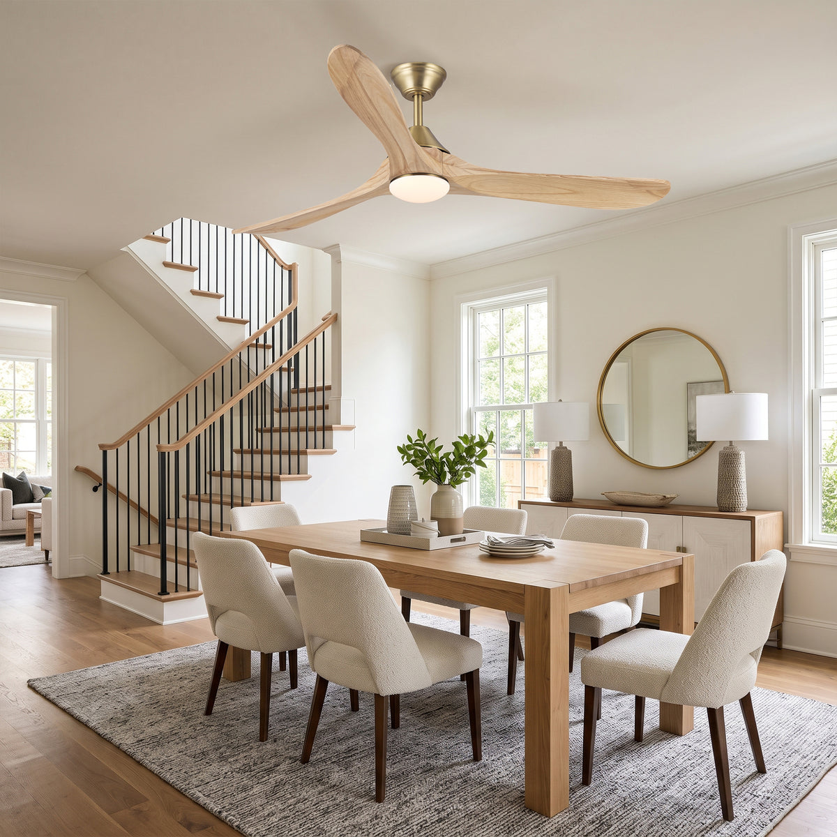 60 Inch Sylvie LED Ceiling Fan with Solid Wood Blades
