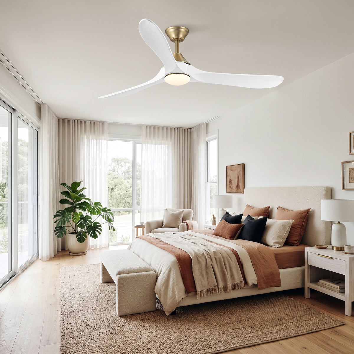 60 Inch Sylvie LED Ceiling Fan with Solid Wood