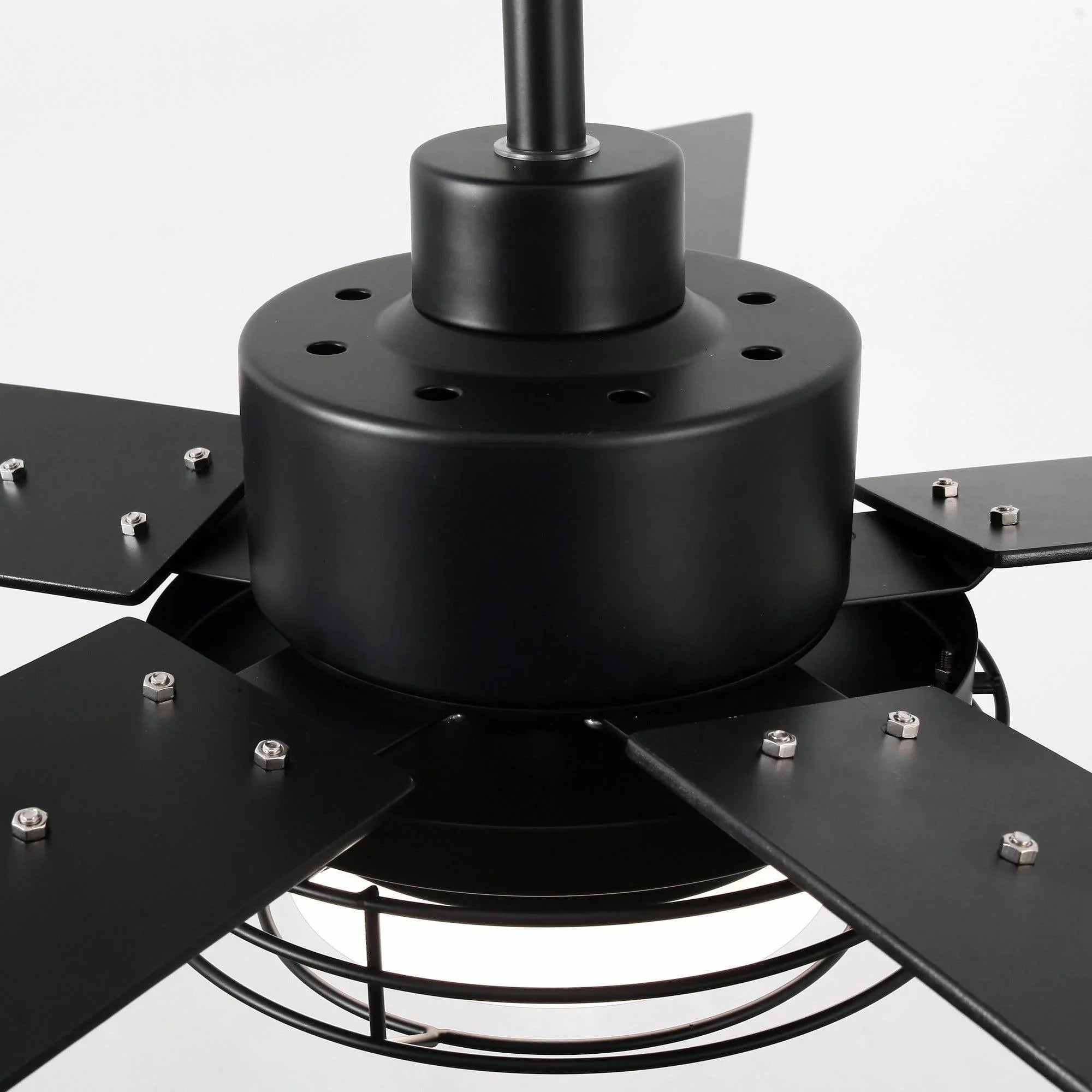 52 Inch Bernice DC Motor Industrial Downrod Ceiling Fan with LED Light and Remote Control