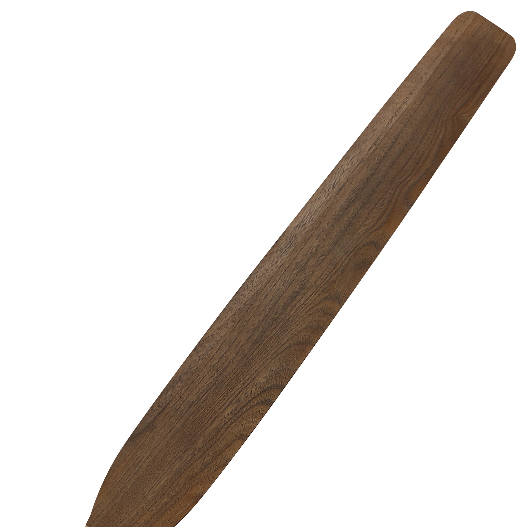 84" Soft Brass Solid Wood Blades Downrod Mount Large Ceiling Fan