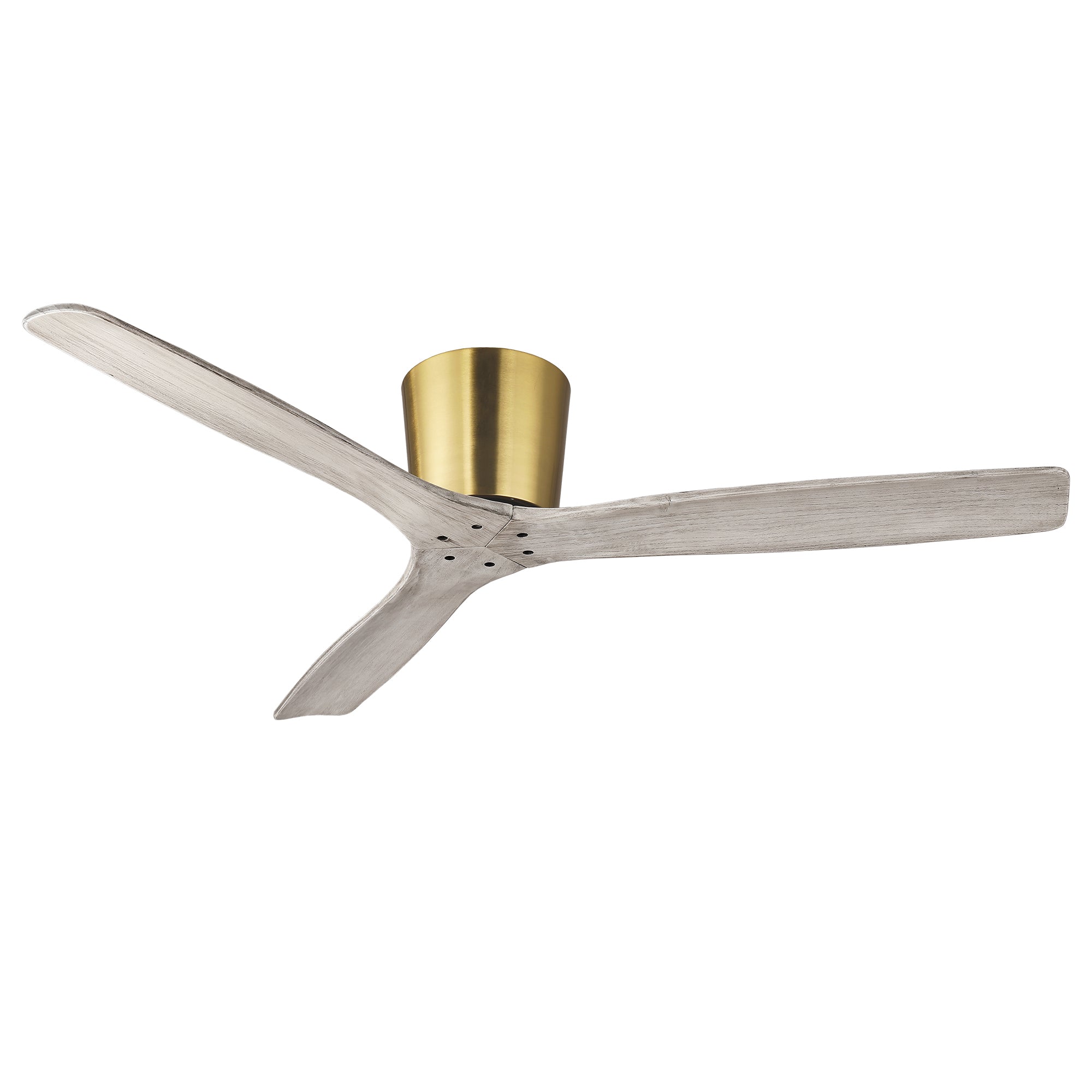 54 Inch Ward Solid Wood Blades Flush Mount Ceiling Fan with Remote Control