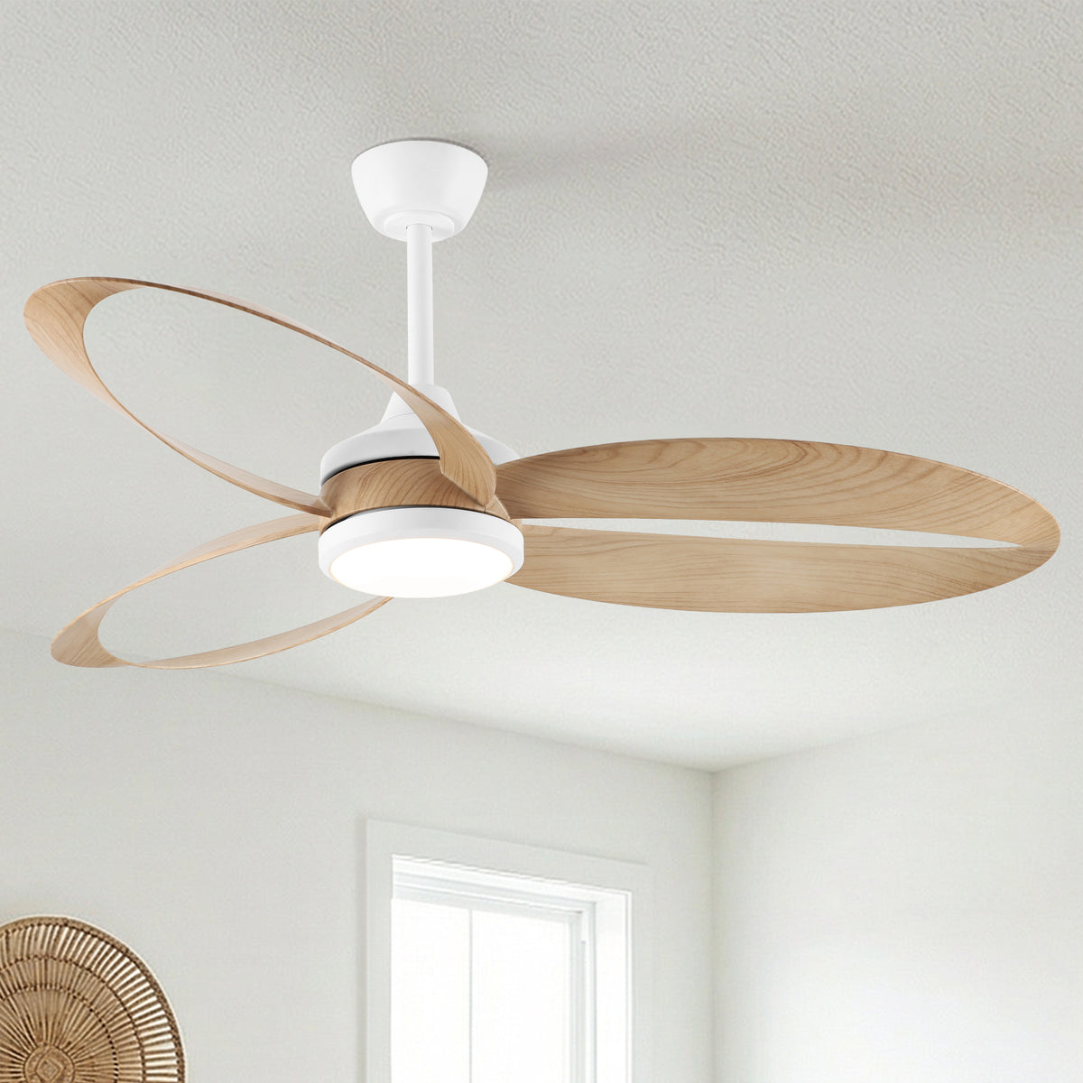 42-Inch 52-Inch Modern Loop-Blade LED Ceiling Fan